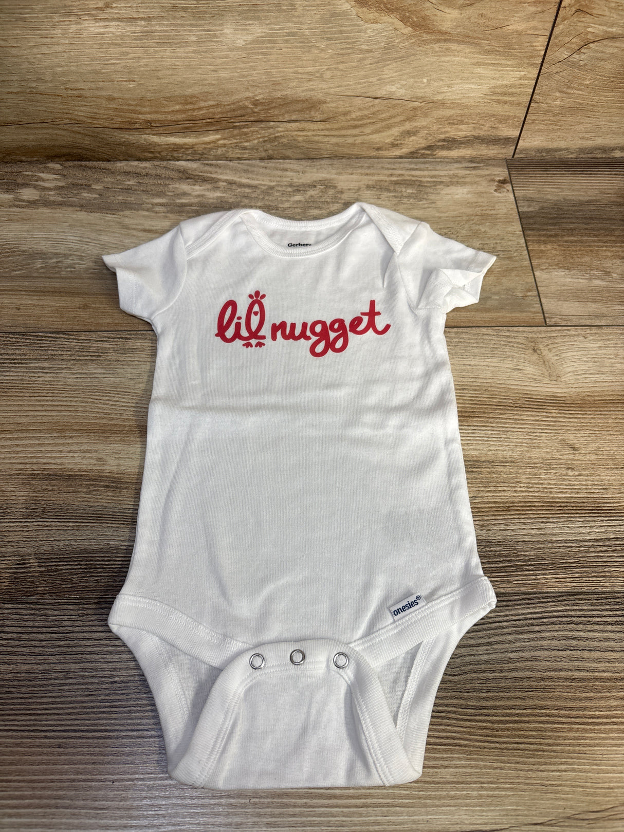Gerber Lil Nugget Bodysuit White sz 3-6m