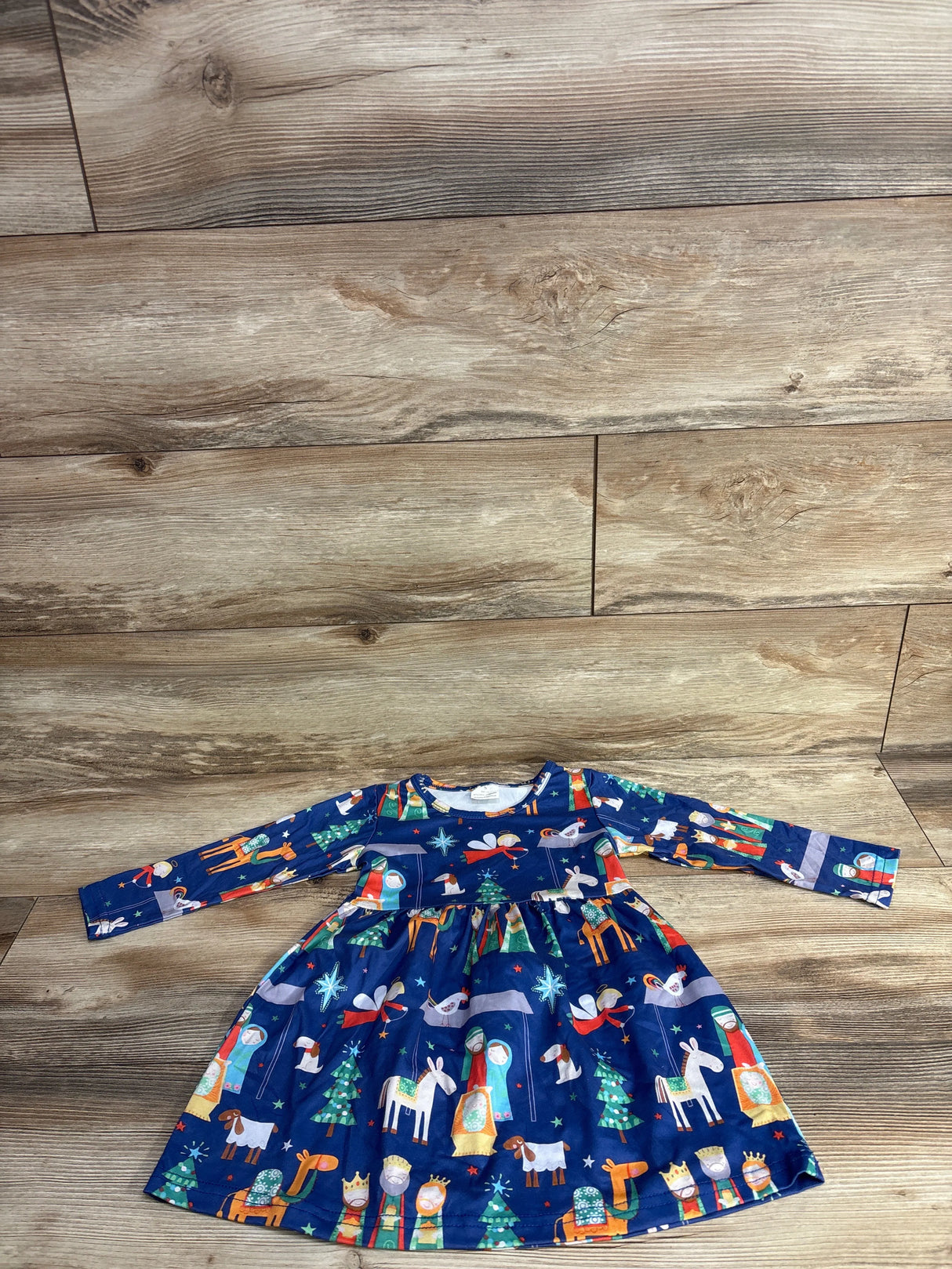 Long Sleeve Christmas Dress Blue sz 2T