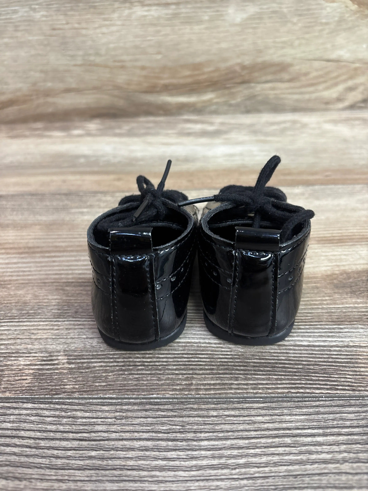 EliteGoogv PU Leather Round Toe First-Walkers Shoes Black sz 1/2c