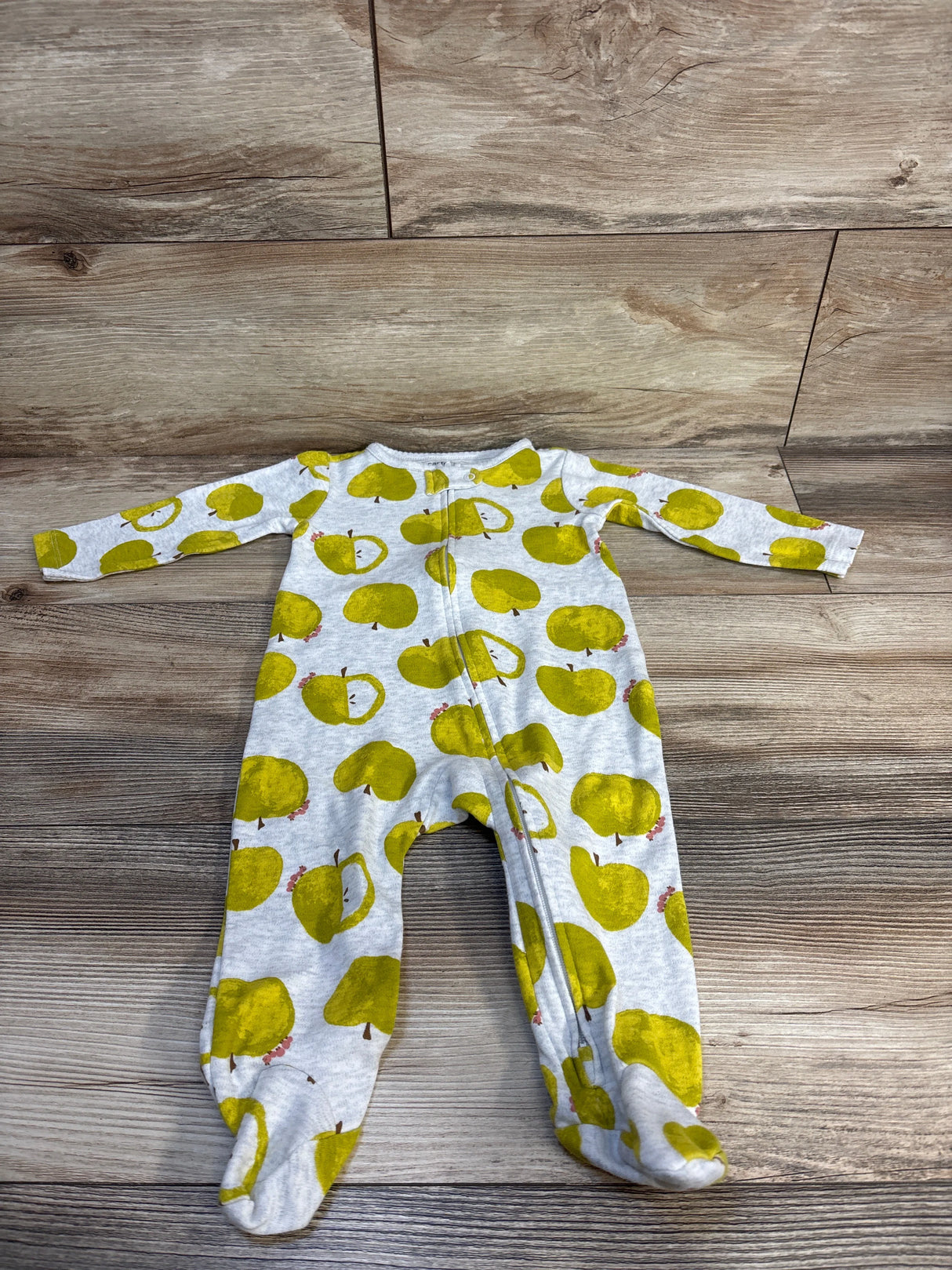 Carter's Green Apple Print Sleeper Grey sz 9m