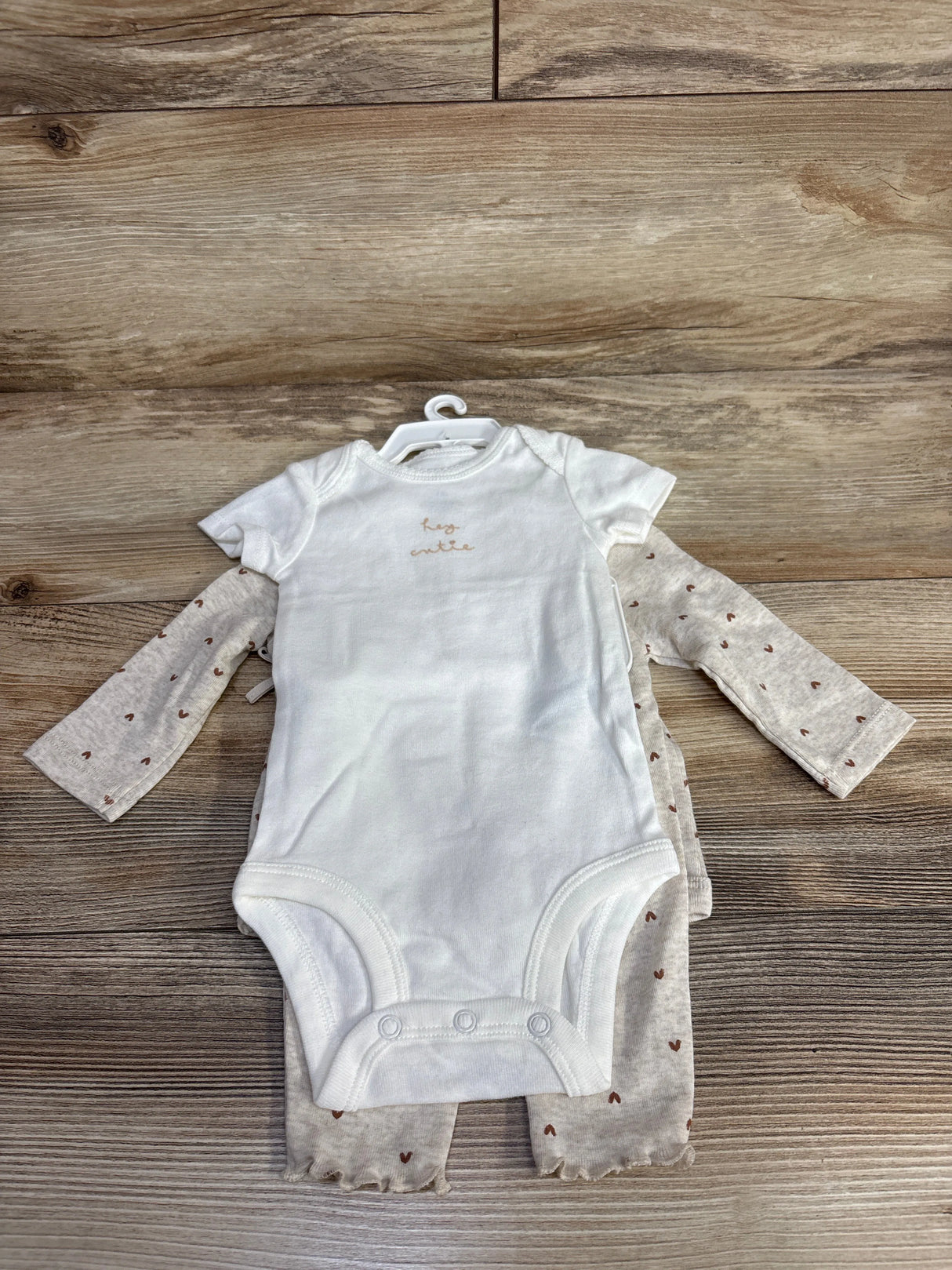 NEW Just One You Heart Print Kimono Set Taupe sz 3m