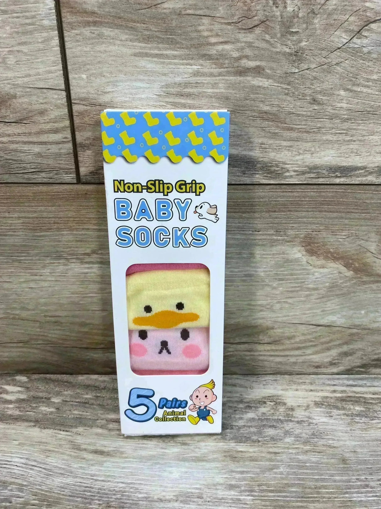 NEW Baby Non Slip Socks 5Pk Animal Collection Sz XS 0-6m - Me n Mommy To Be
