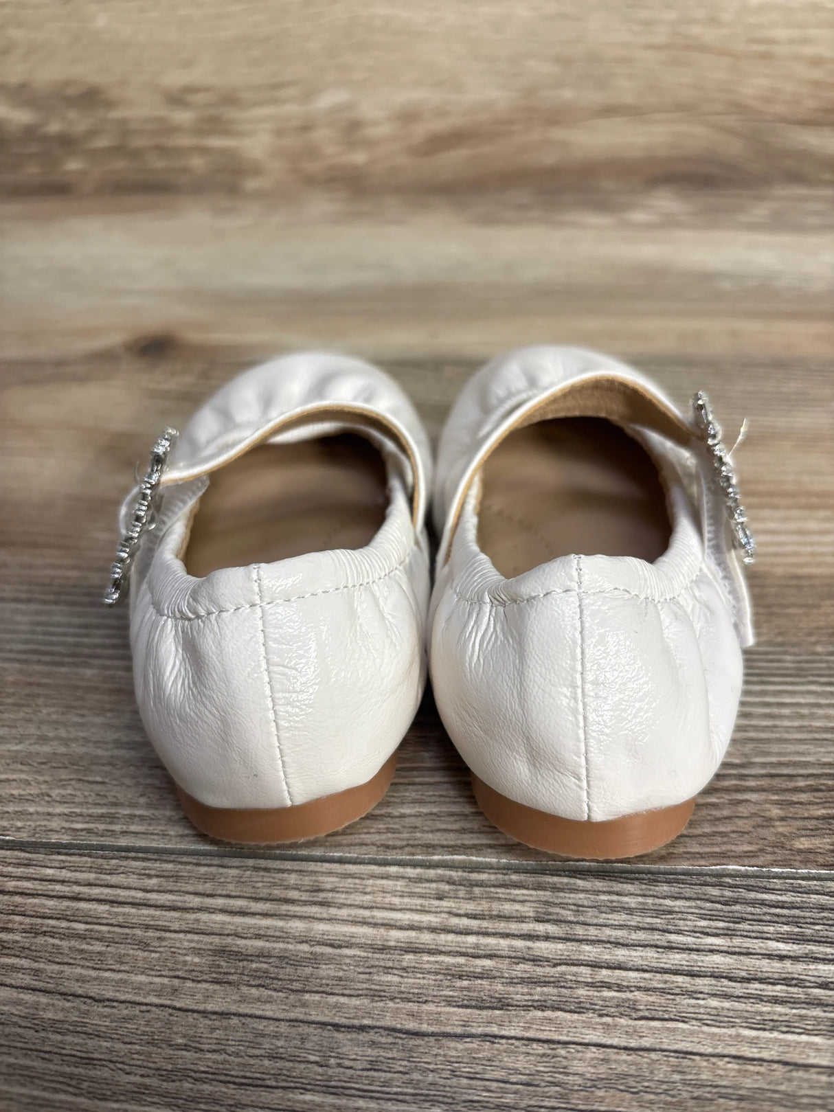 Car Kids Buckle Ballet Flats White sz 6/7c