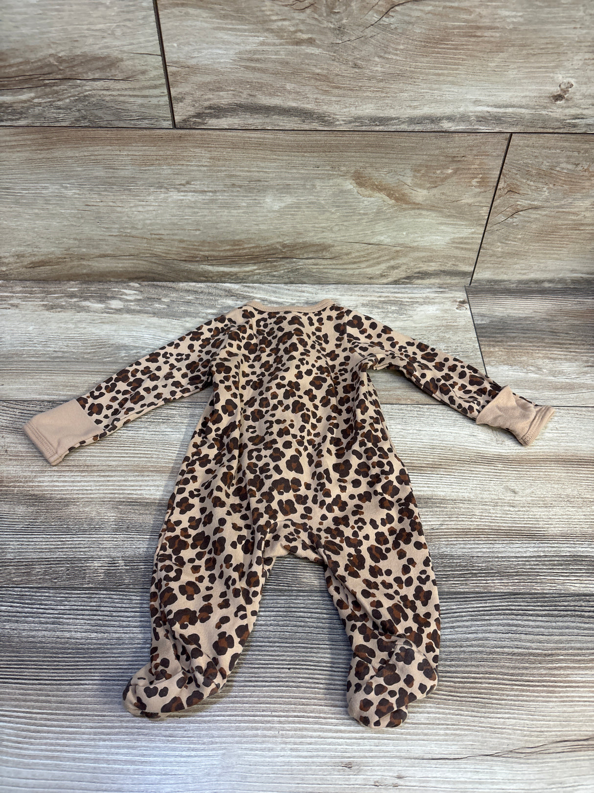 Wonder Nation Leopard Sleeper Brown sz Newborn