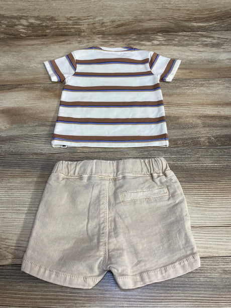 Baby Face 2pc Striped Shirt & Shorts White sz 3m - Me n Mommy To Be