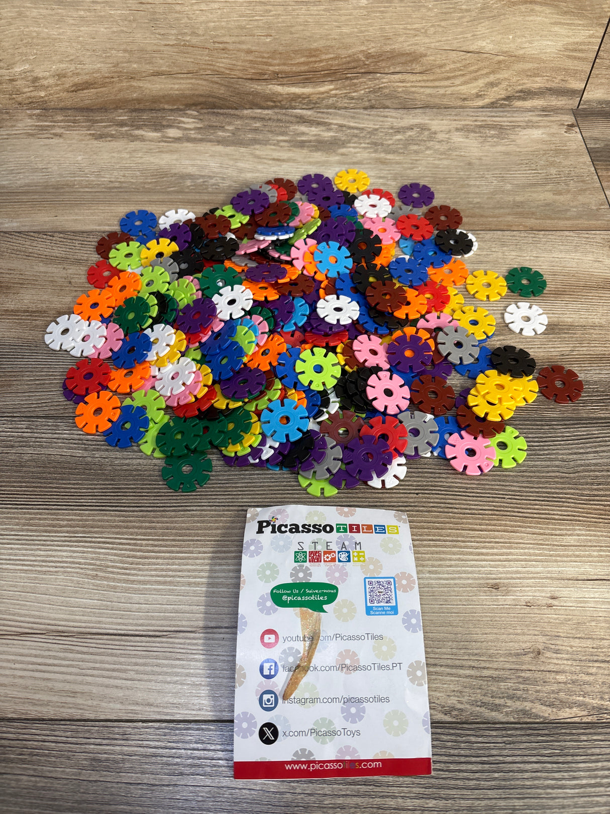 Picasso Tiles 250ct+ Building Chips Interlocking Disc Construction Blocks