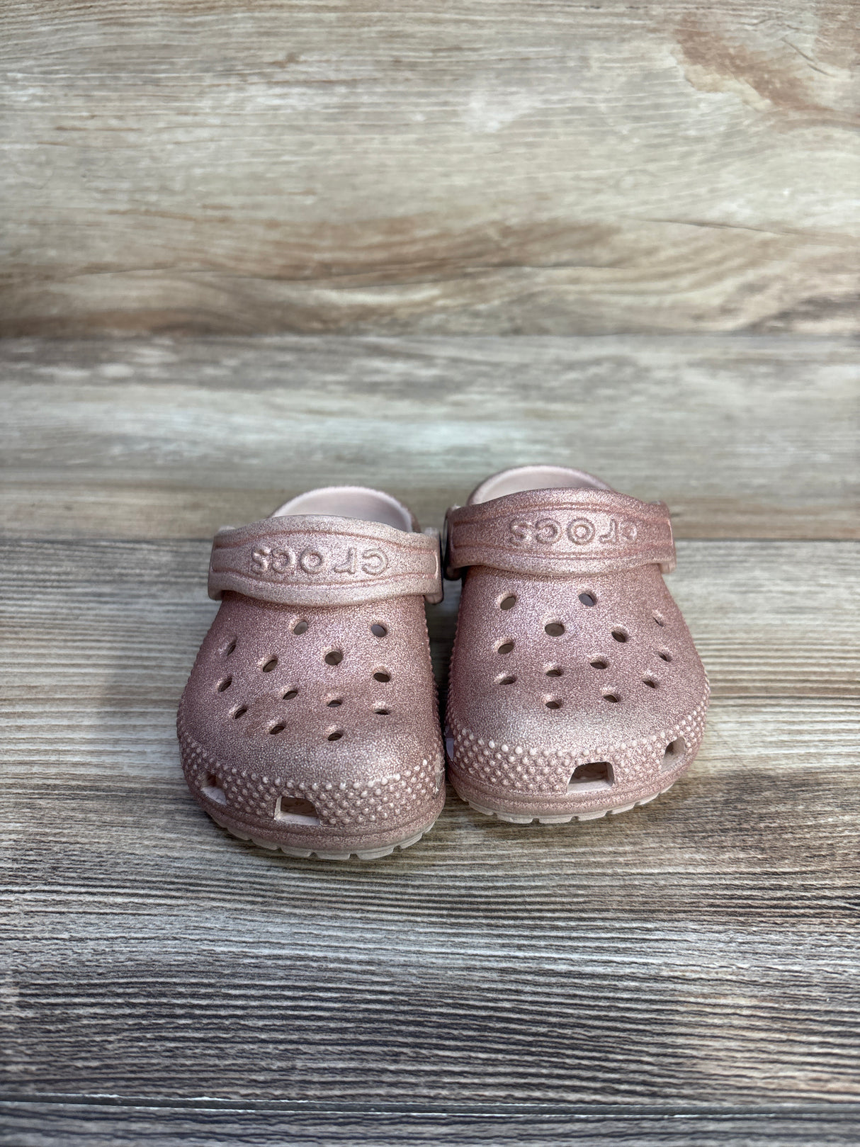 Crocs Classic Clogs Glittery Dusty Pink sz 4c