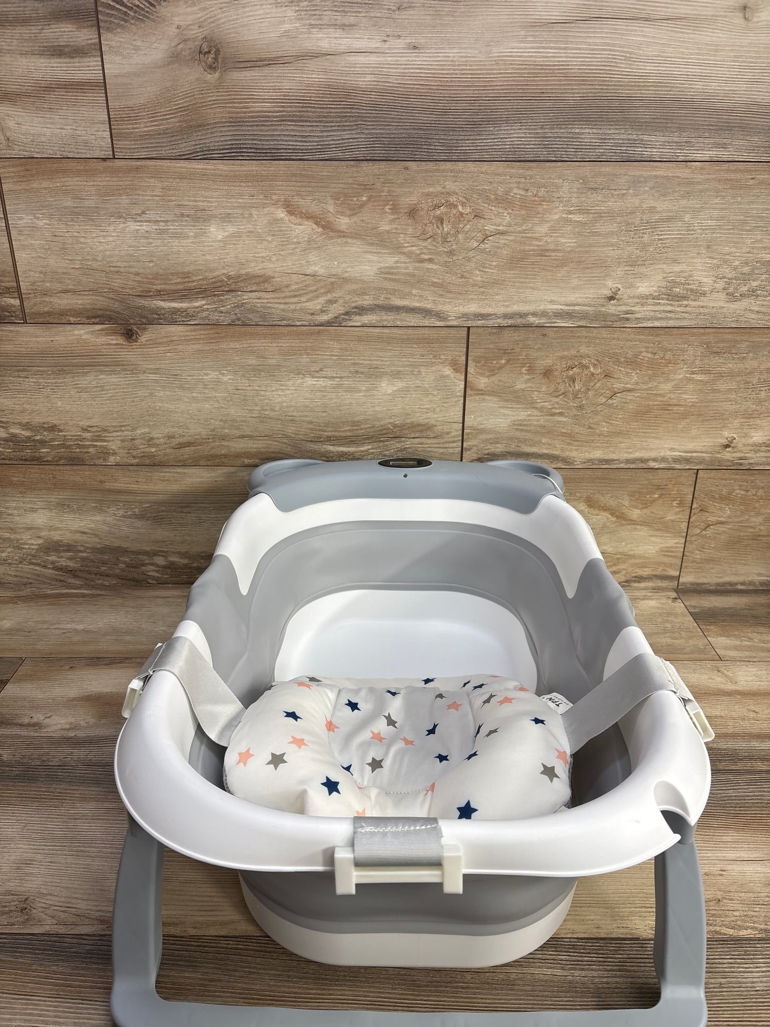TPN Collapsible Baby Bathtub w/ Thermometer - Grey