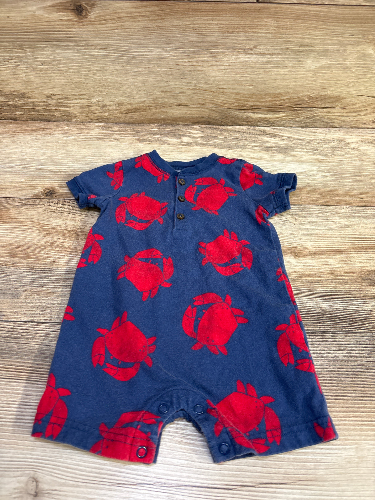 Just One You Henley Shortie Romper Navy sz 6m