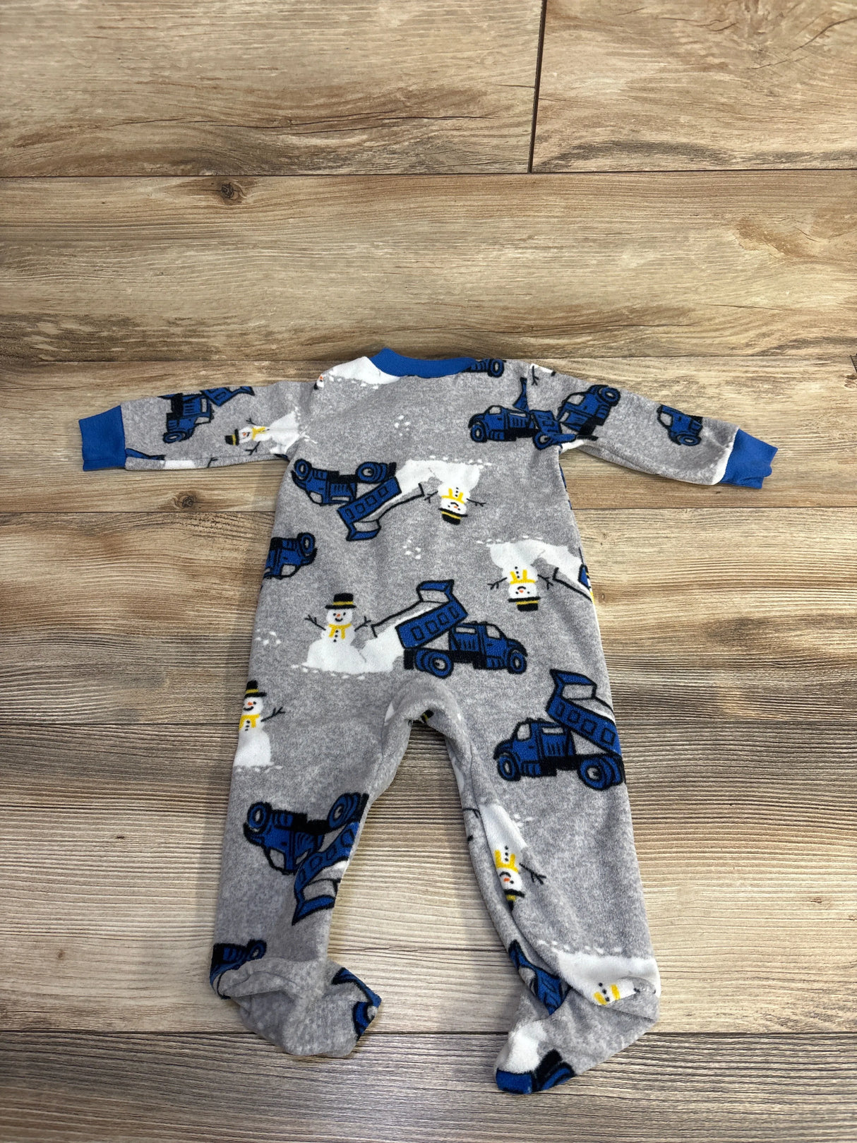 Carter's Truck & Snowman Print Blanket Sleeper Grey sz 6m