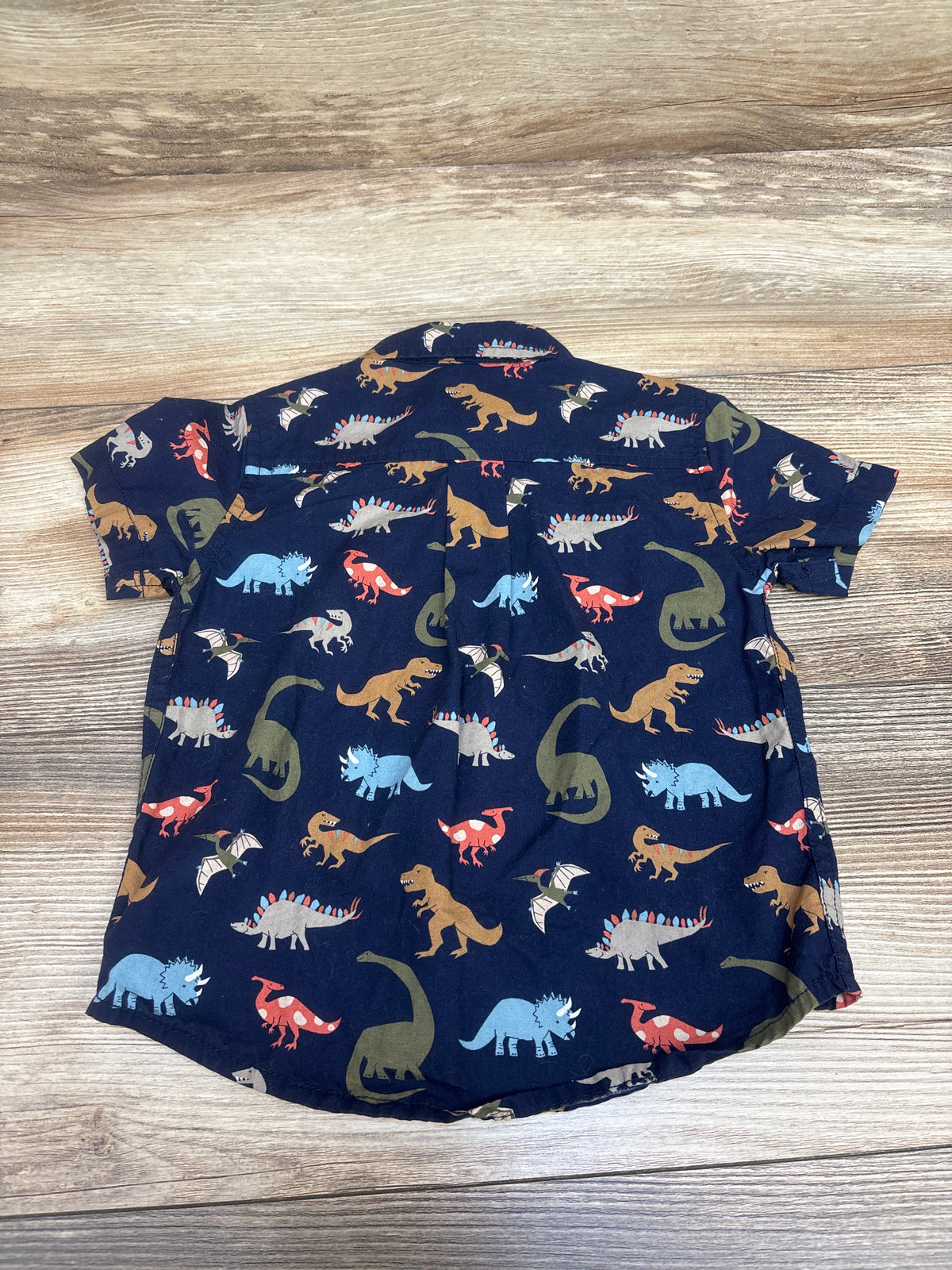 Children's Place Dinosaur Button Up Shirt Navy sz 12-18m