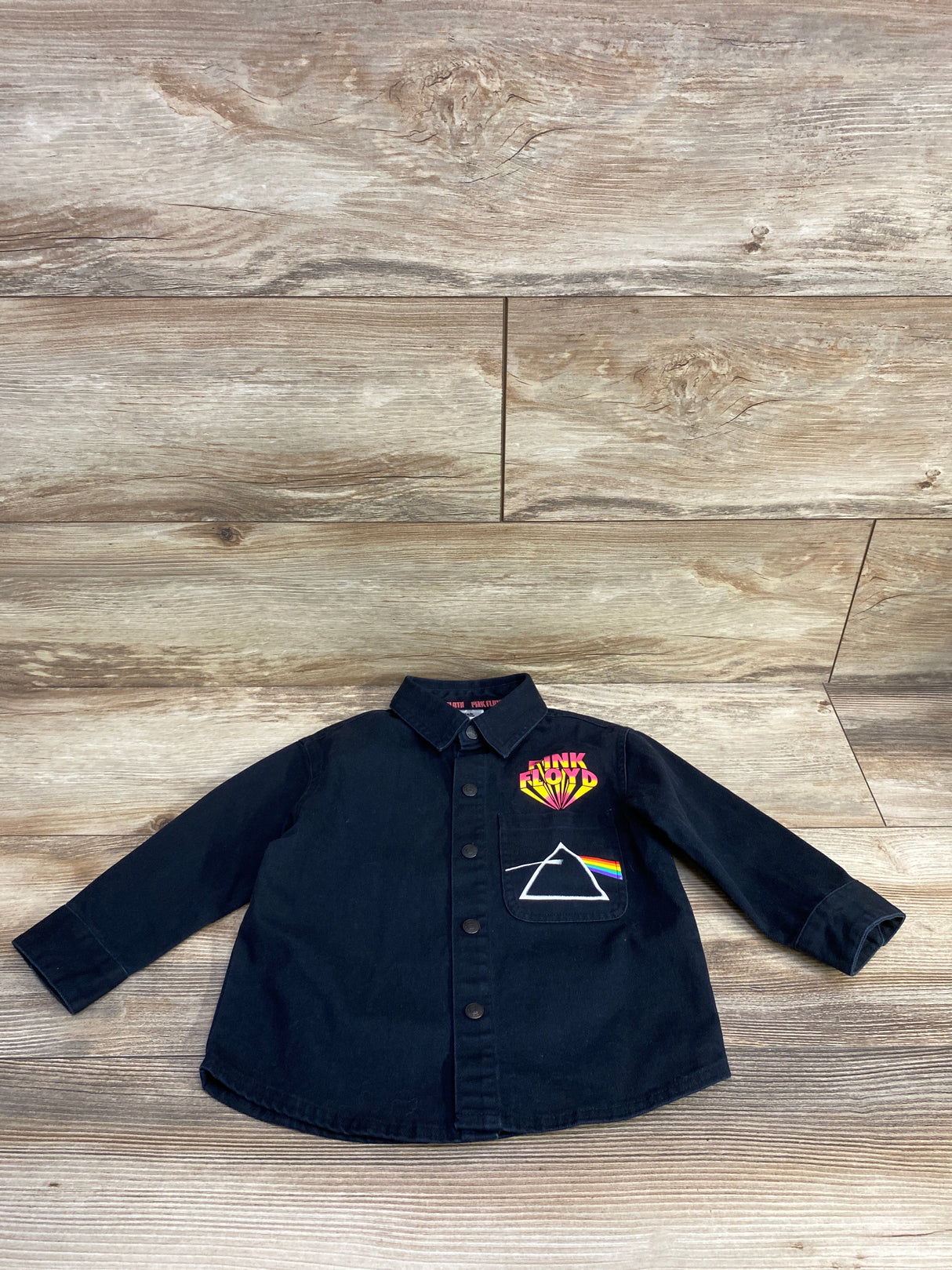 Pink Floyd Dark Side Of The Moon Denim Jacket Black sz 2T