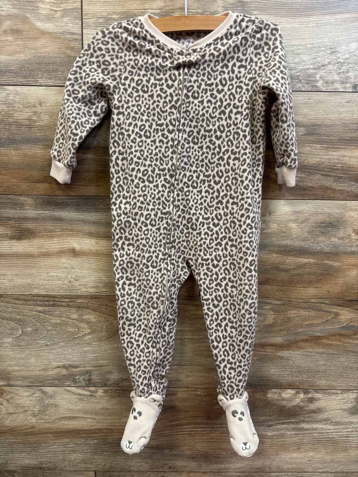 Carter's Leopard Blanket Sleeper Beige sz 18m