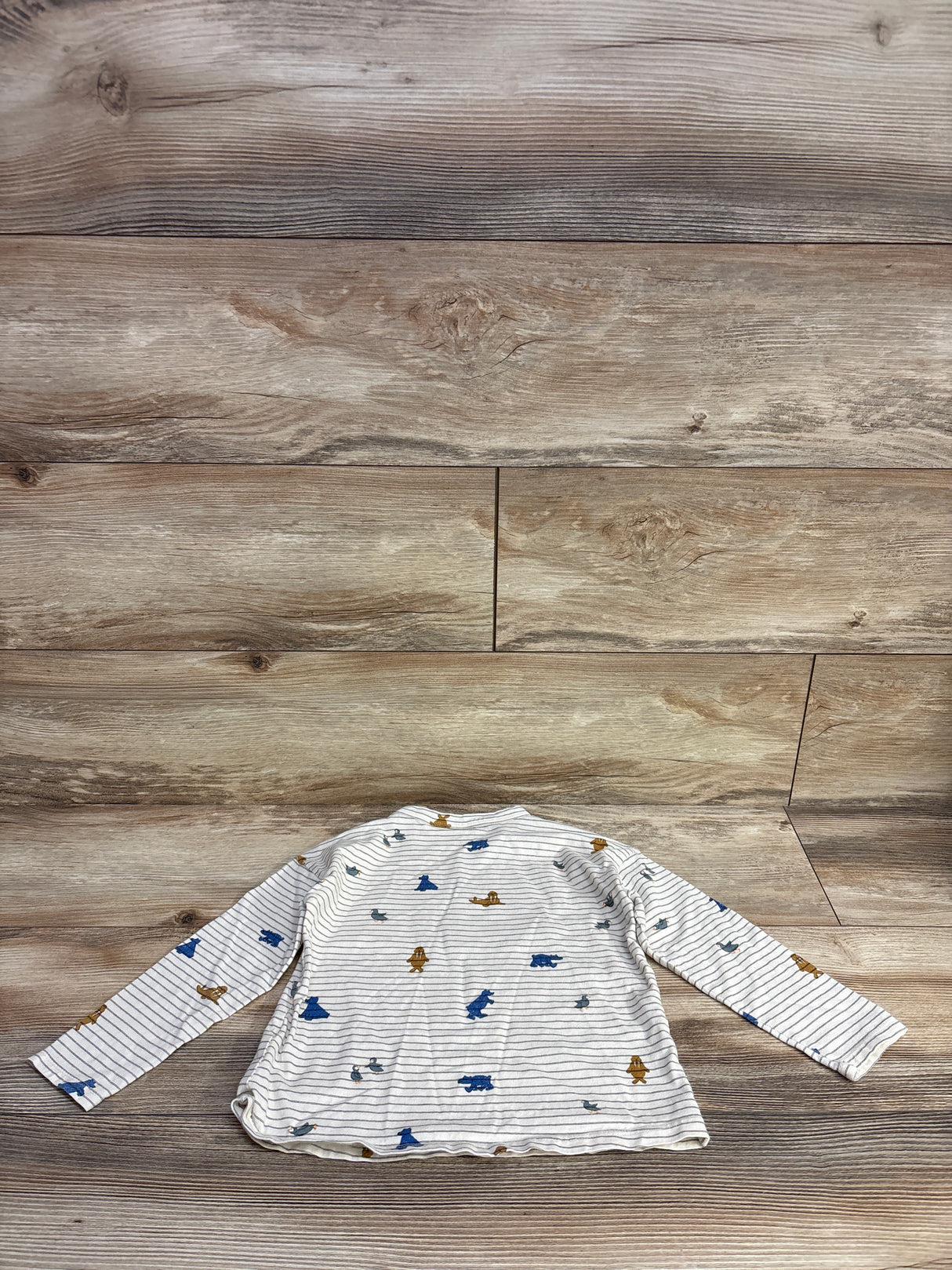 Zara Long Sleeve Striped Shirt Cream sz 3-4T