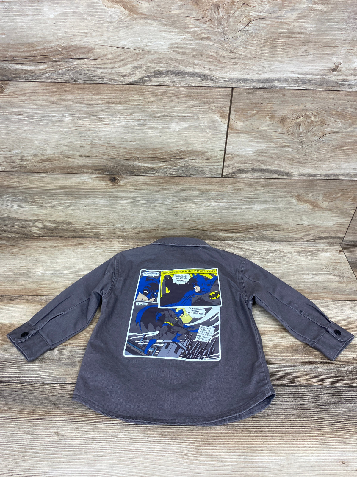 DC Batman Denim Button-Up Shirt Grey sz 2T