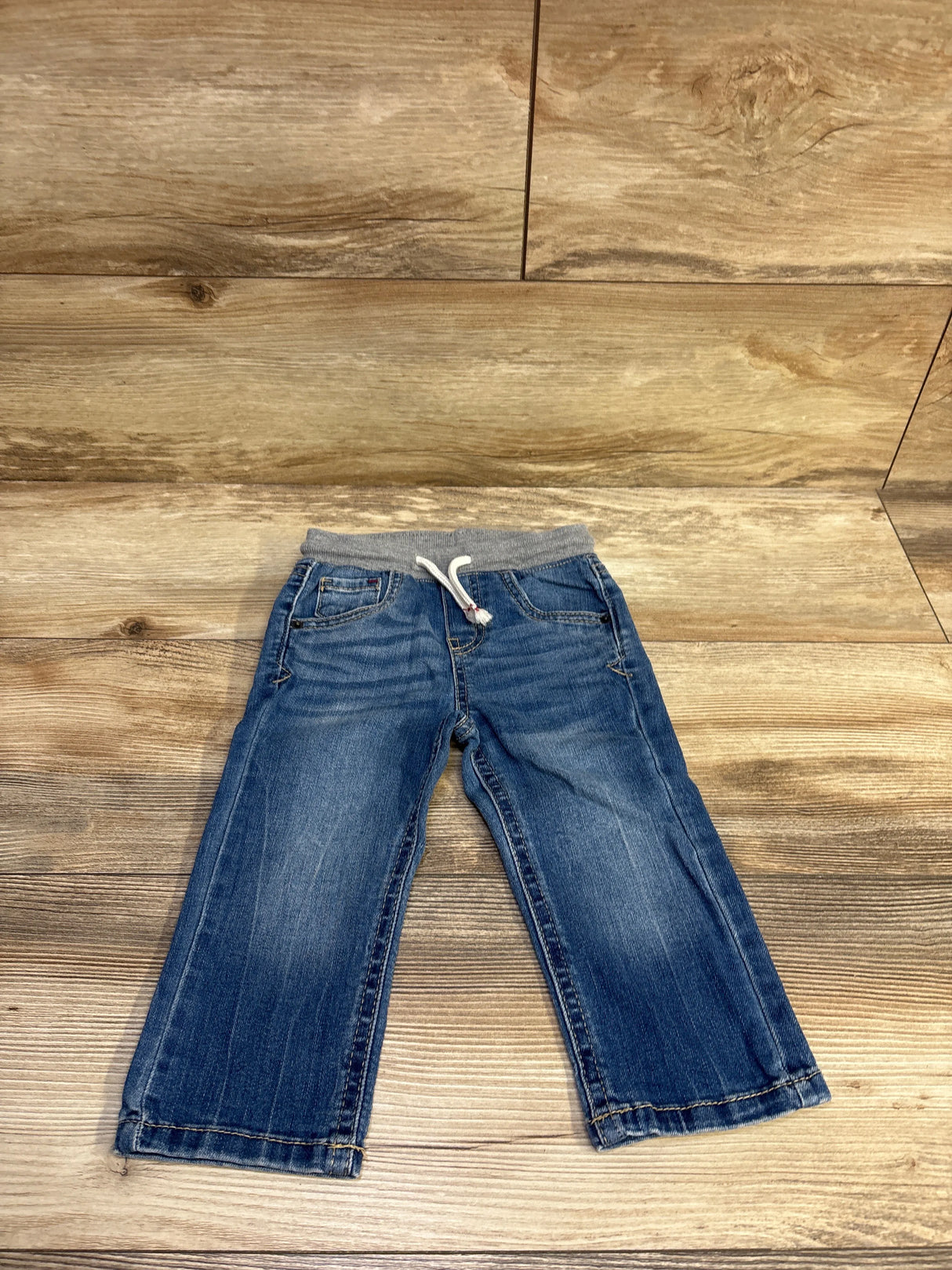 Cat & Jack Drawstring Straight Jeans Blue sz 18m