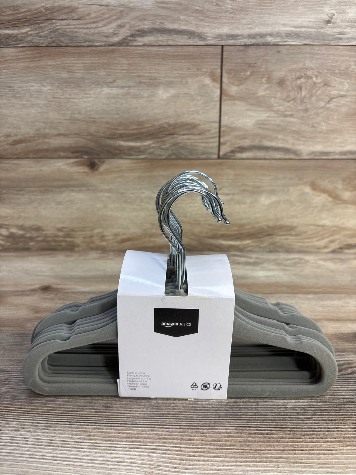 NEW Amazon Basics Kids Velvet Hangers Grey 15pk