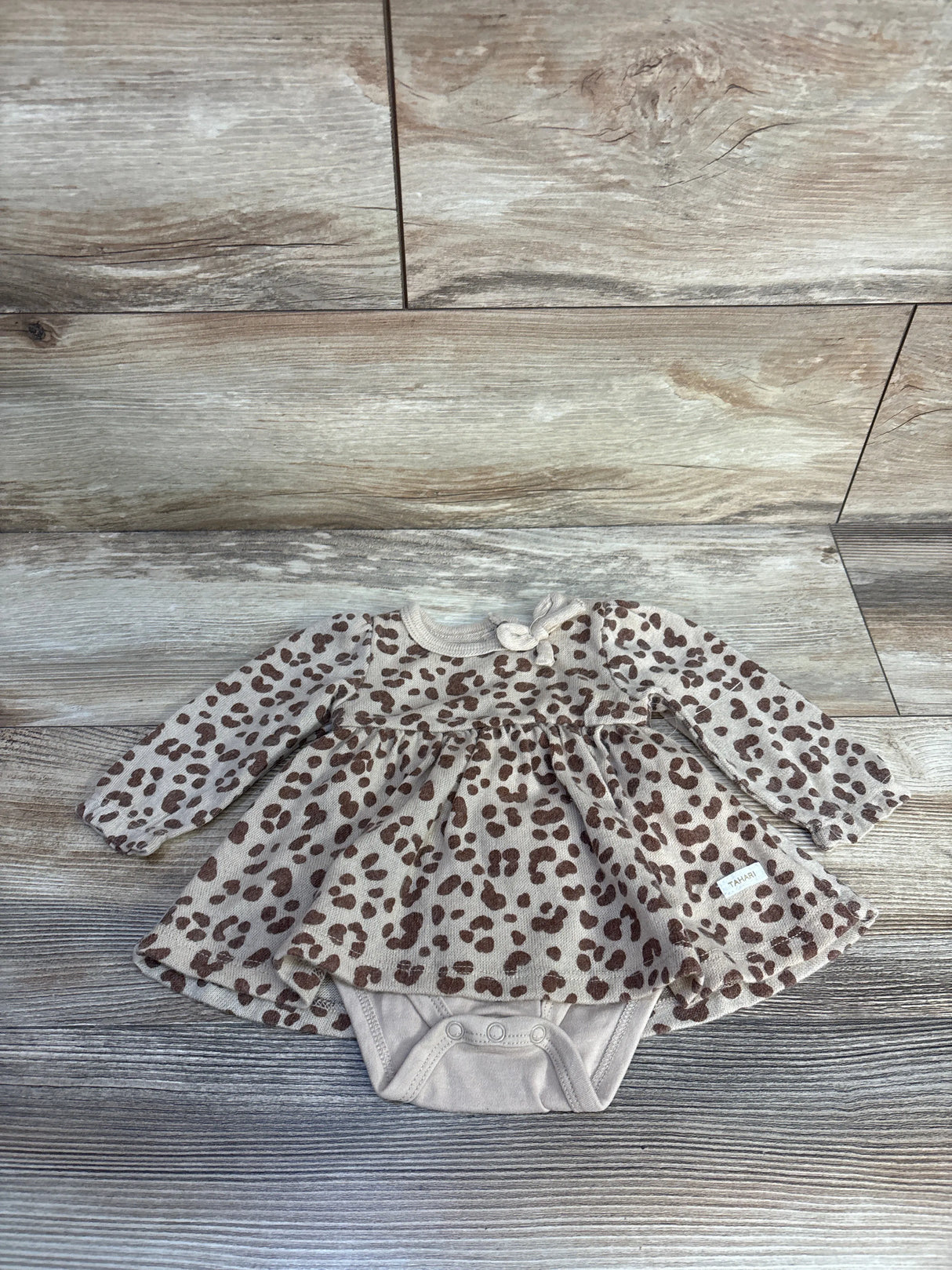 Tahari Leopard Print Bodysuit Dress Brown sz 0-3m