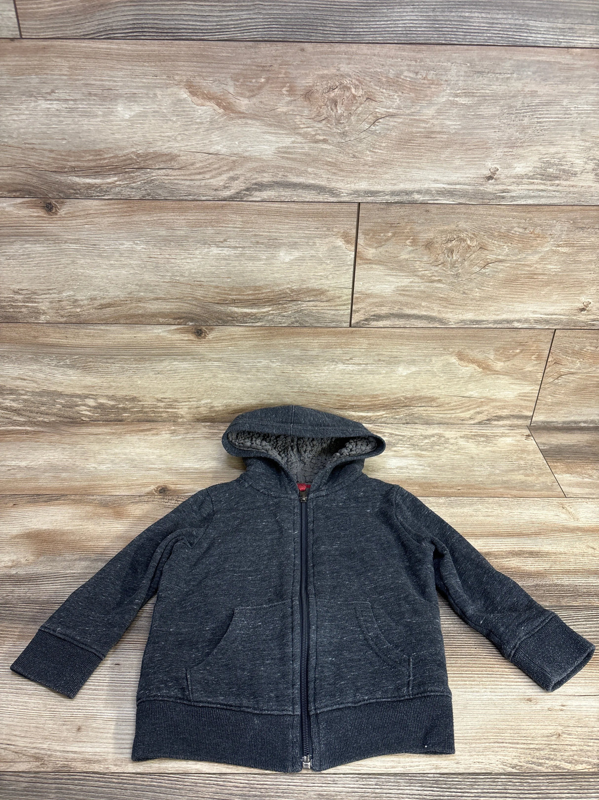 Cat & Jack Sherpa Lined Full Zip Hoodie Grey sz 3T