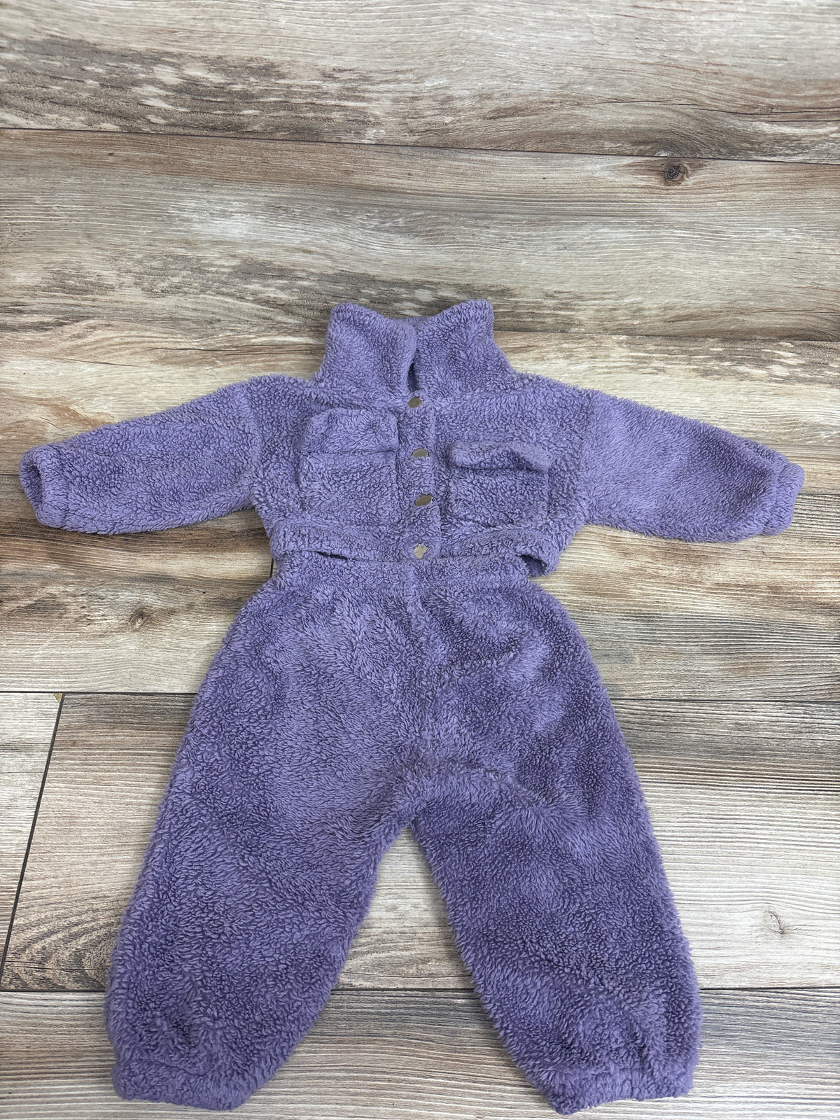 Shein 2pc Sherpa Button-Up Jacket & Pants Set Purple sz 3-6m