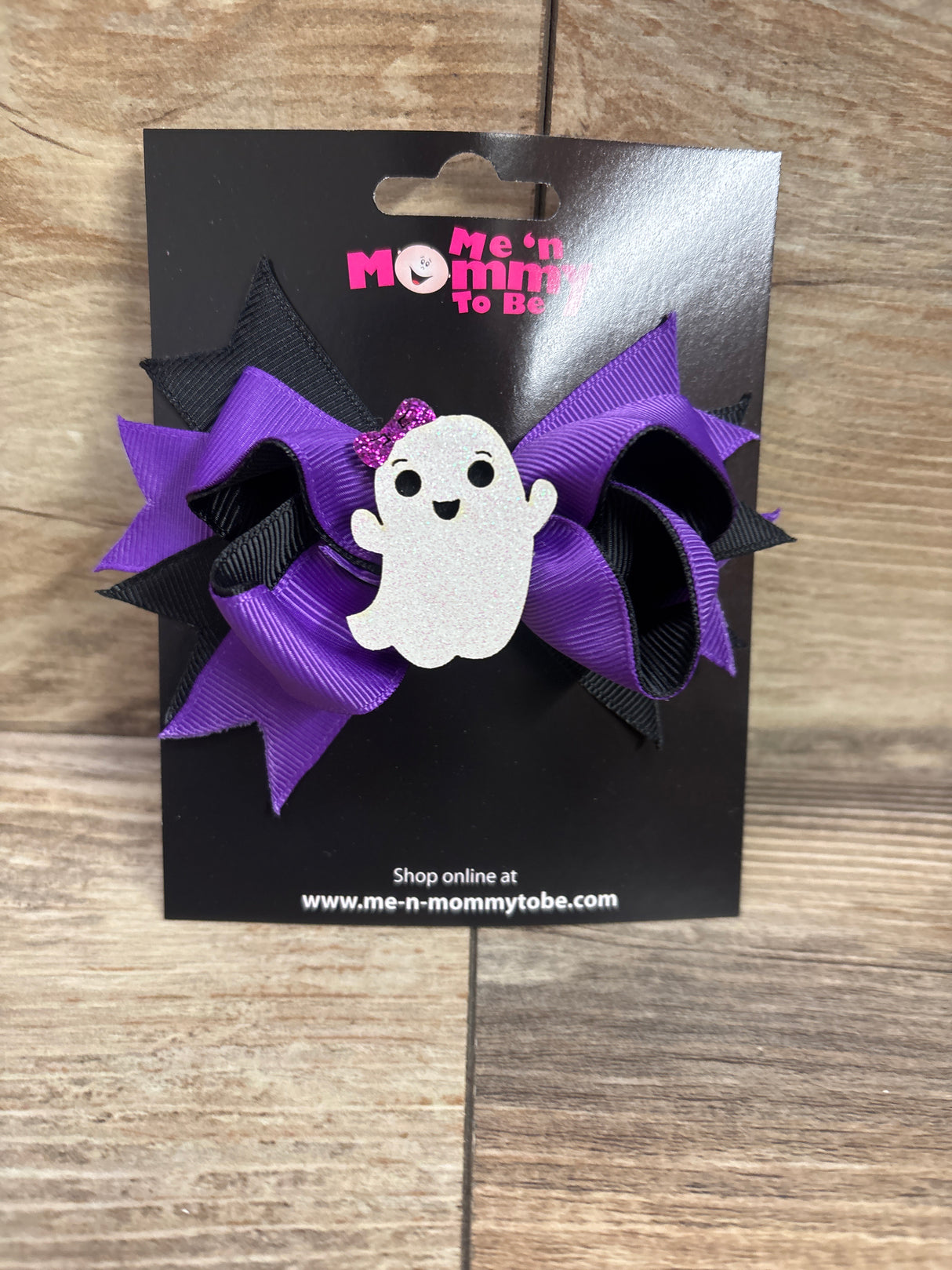 NEW Glitter Ghost Applique Double Hair Bow