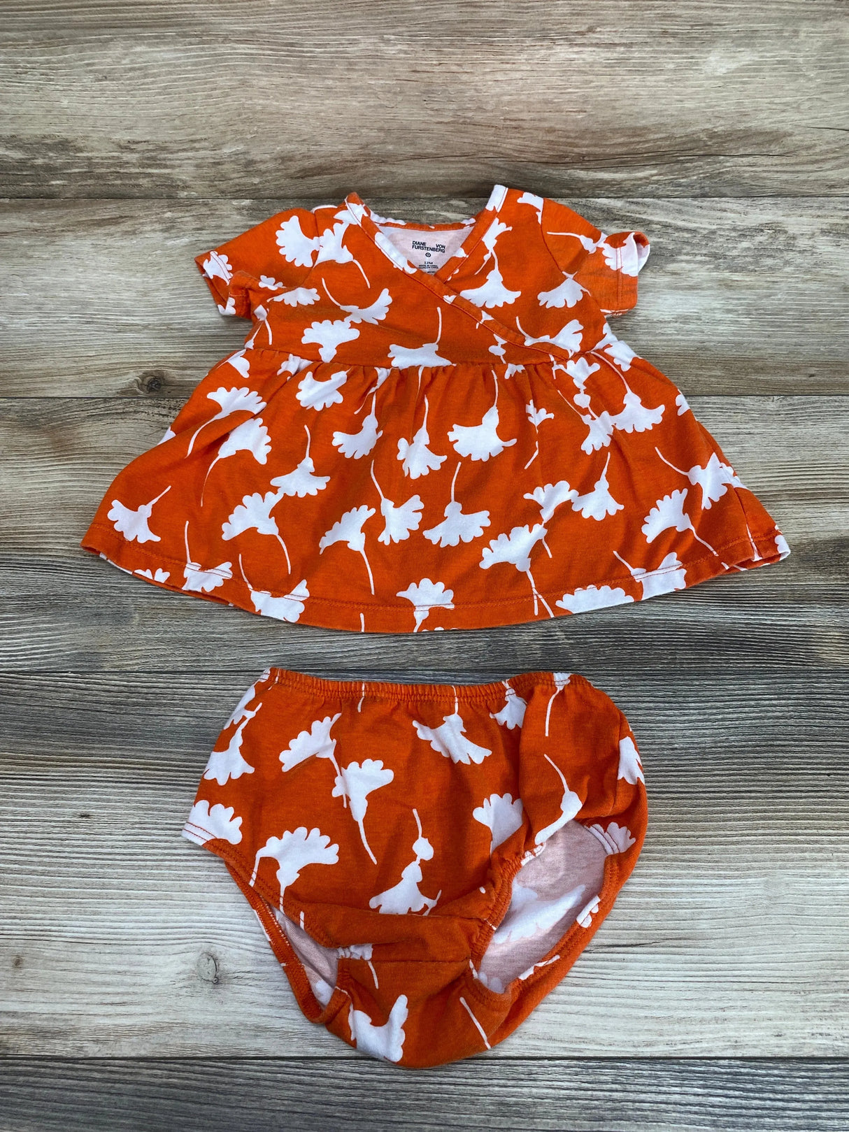 Diane Von Furstenberg Ginkgo Orange Cherry Tomato Wrap Dress sz 12m - Me n Mommy To Be