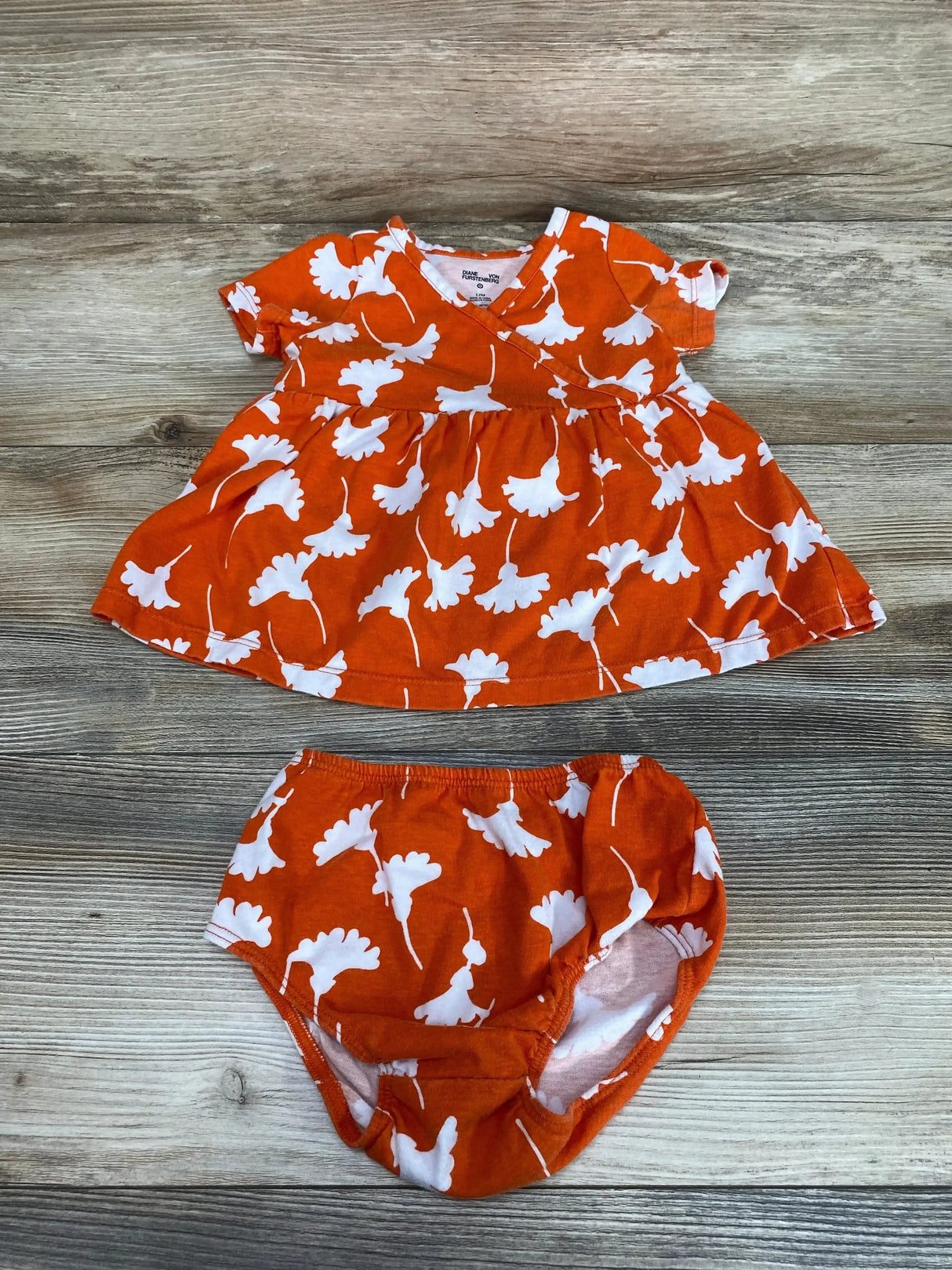 Diane Von Furstenberg Ginkgo Orange Cherry Tomato Wrap Dress sz 12m - Me n Mommy To Be