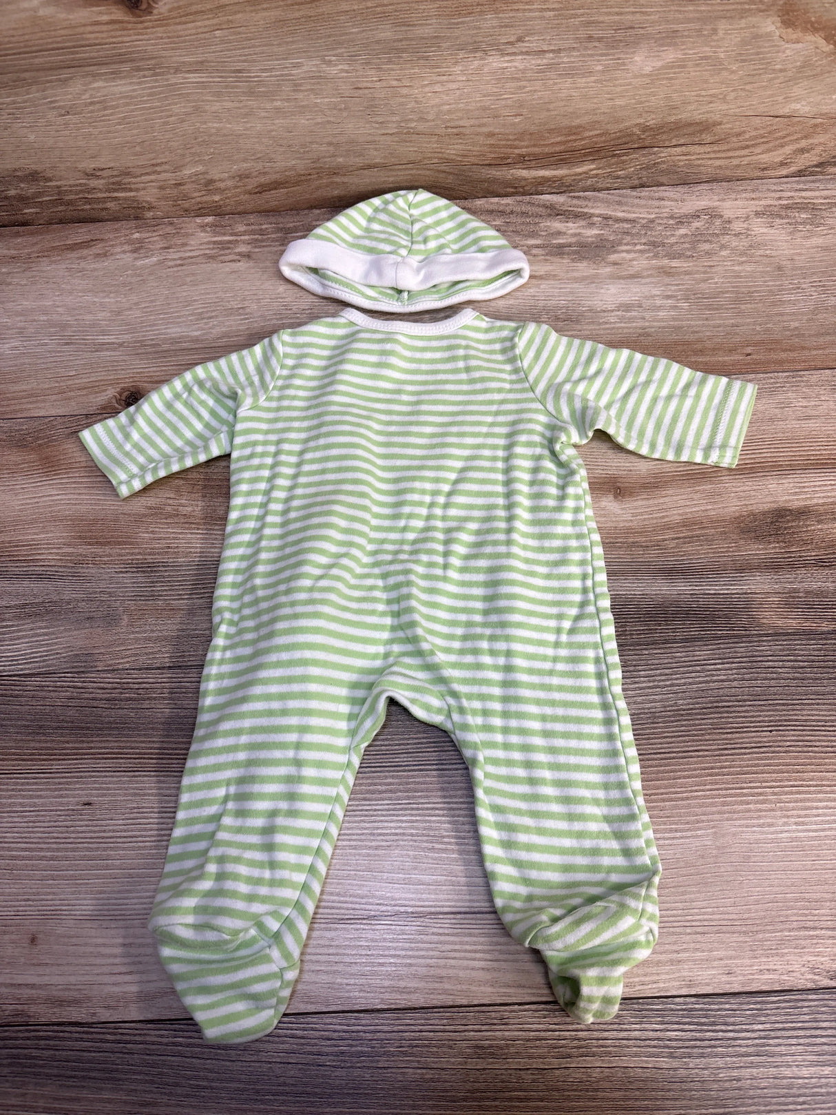 Little Me 2pc Striped Bug Sleeper & Hat Green sz 3m