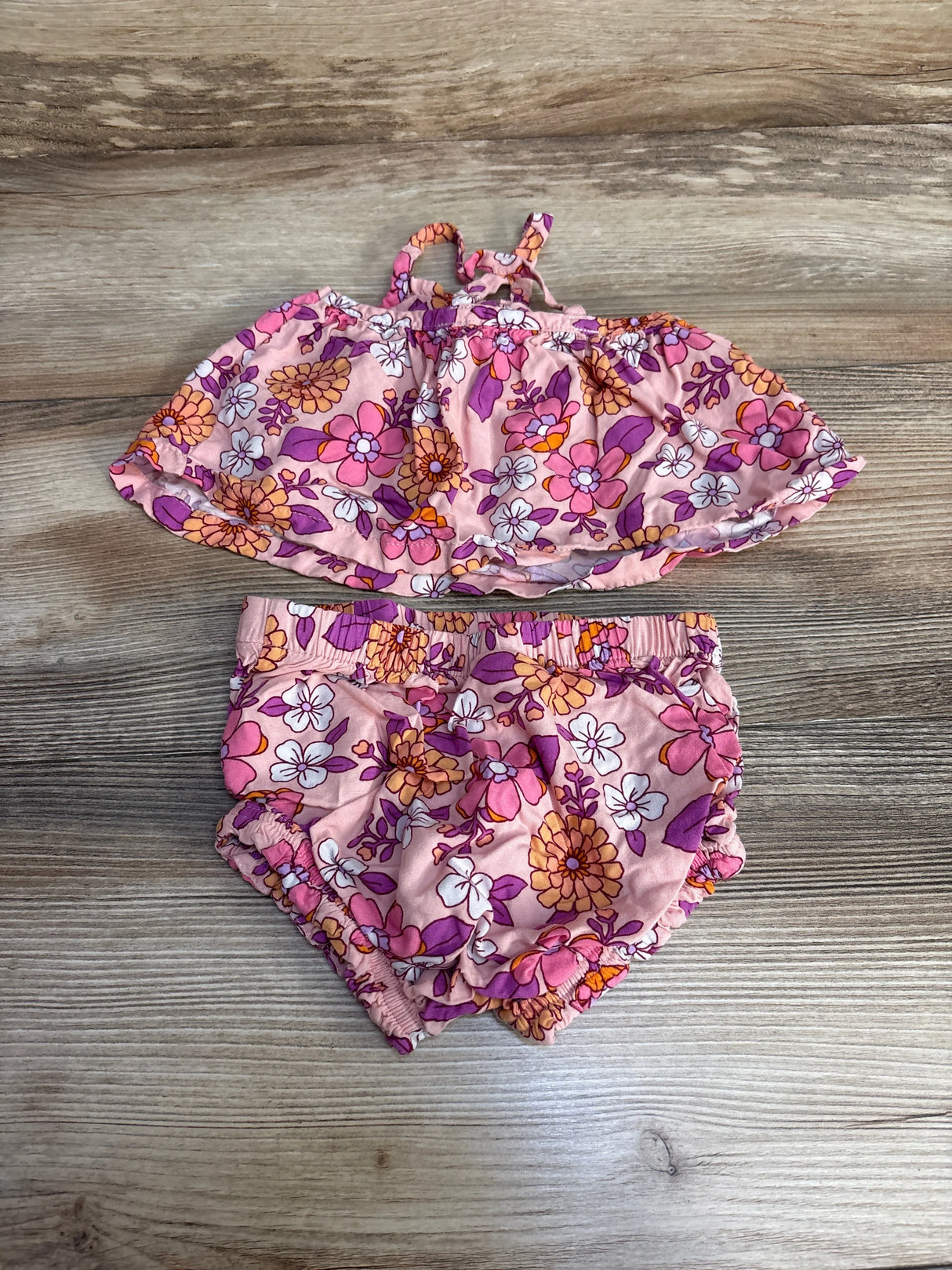 Cat & Jack 2pc Floral Top & Bloomers Pink sz 6-9m - Me n Mommy To Be