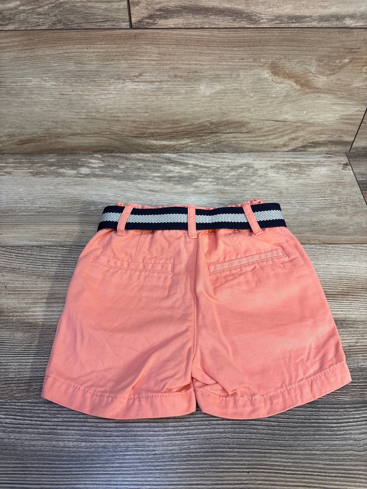 Children's Place Woven Belted Chino Shorts Coral sz 12-18m