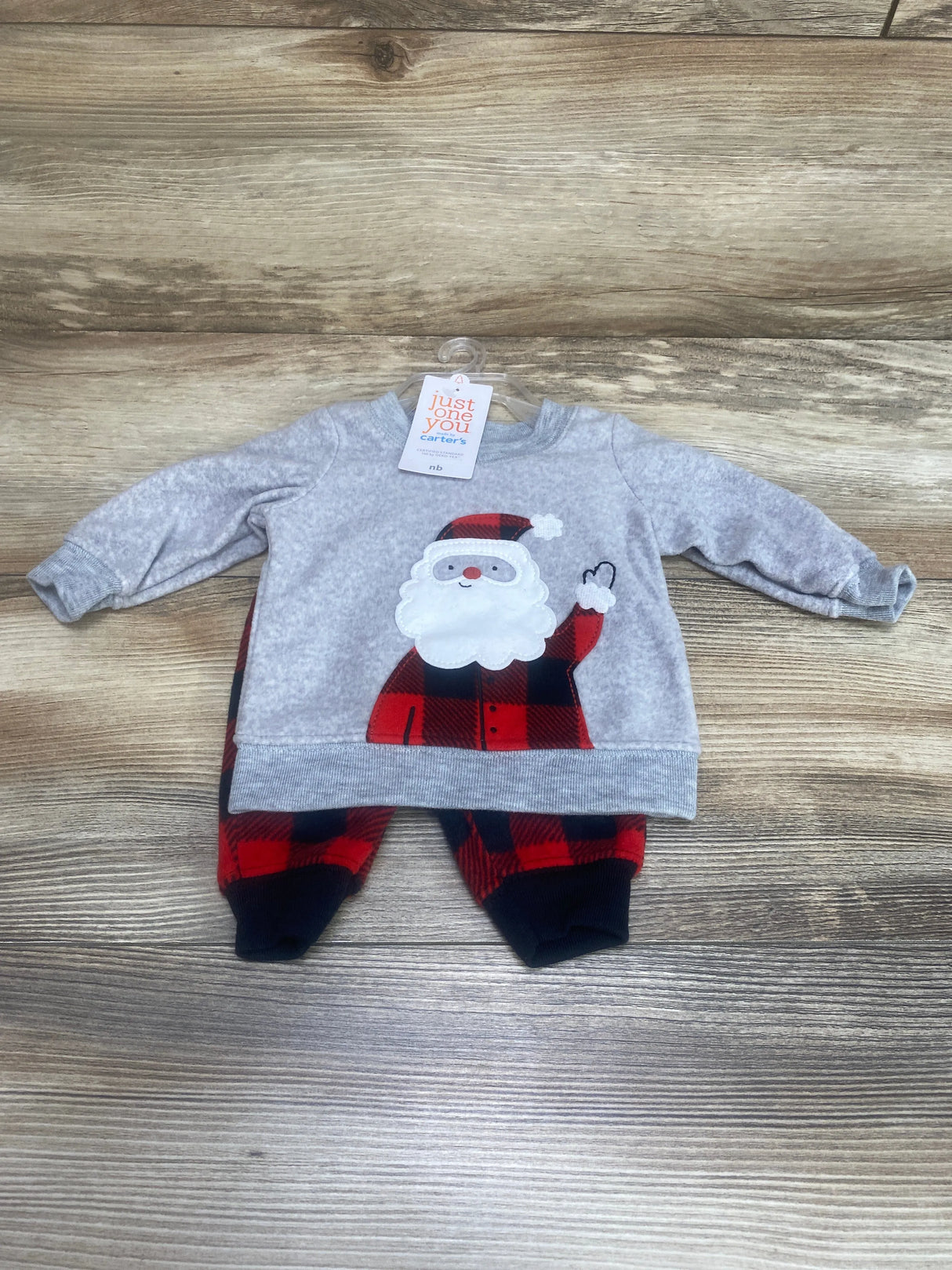 NEW Just One You 2pc Santa Sweatshirt Set Grey sz Newborn - Me n Mommy To Be