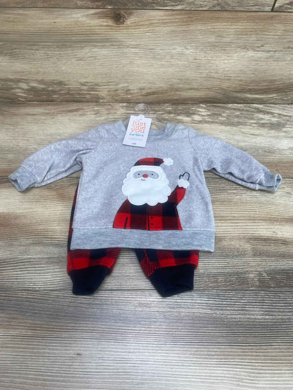 NEW Just One You 2pc Santa Sweatshirt Set Grey sz Newborn - Me n Mommy To Be