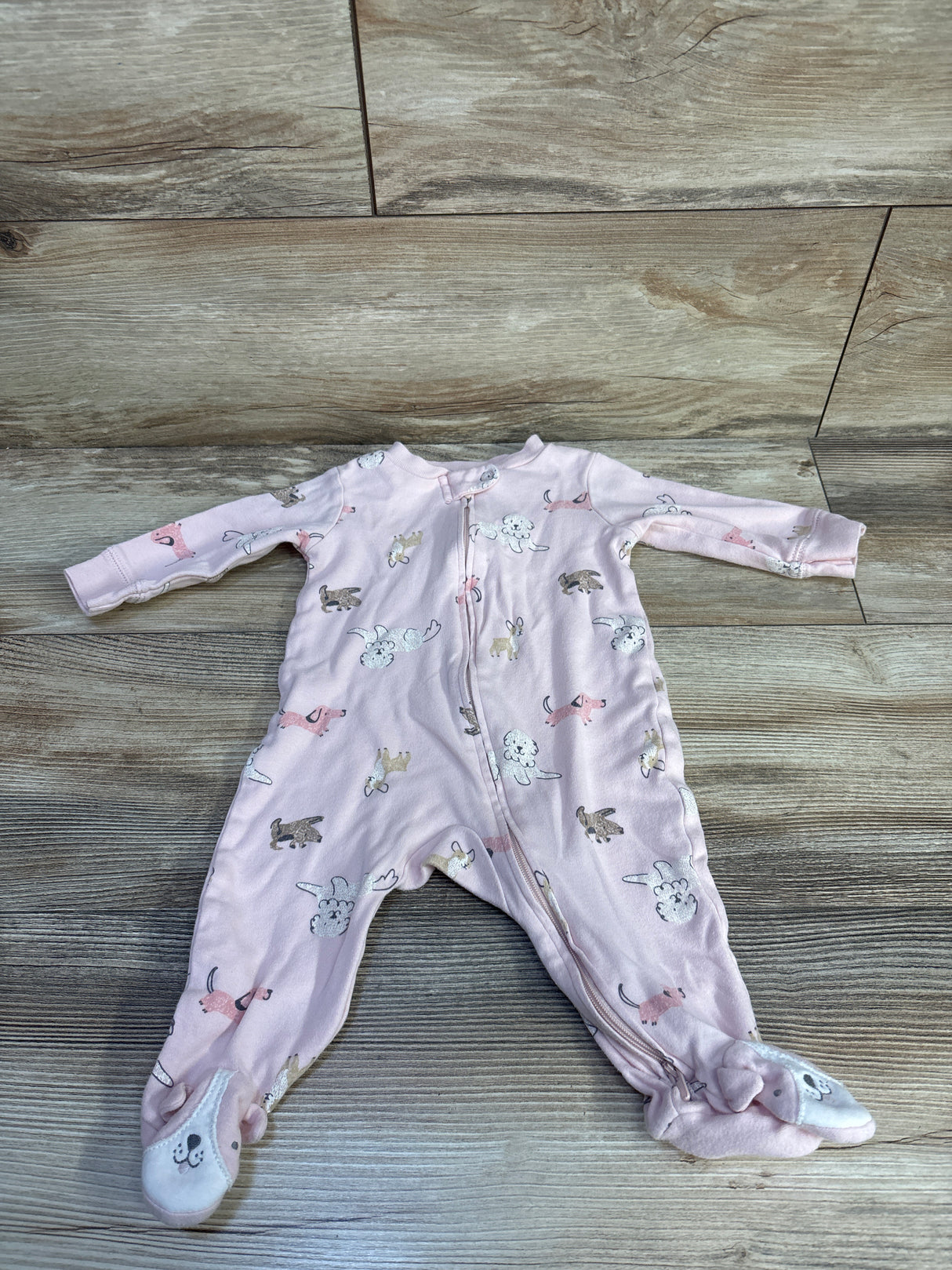 Carter's Dog Print Sleeper Pink sz 6m