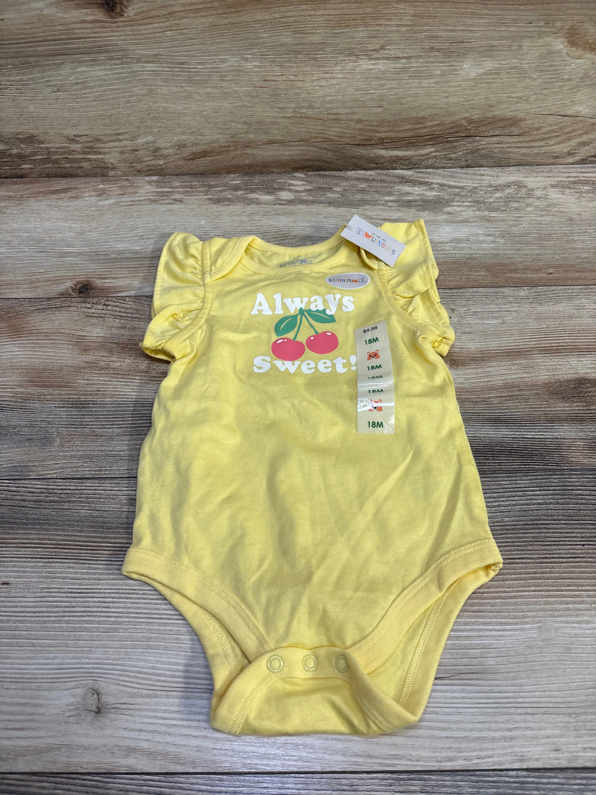 NEW Garanimals Always Sweet Bodysuit Yellow sz 18m