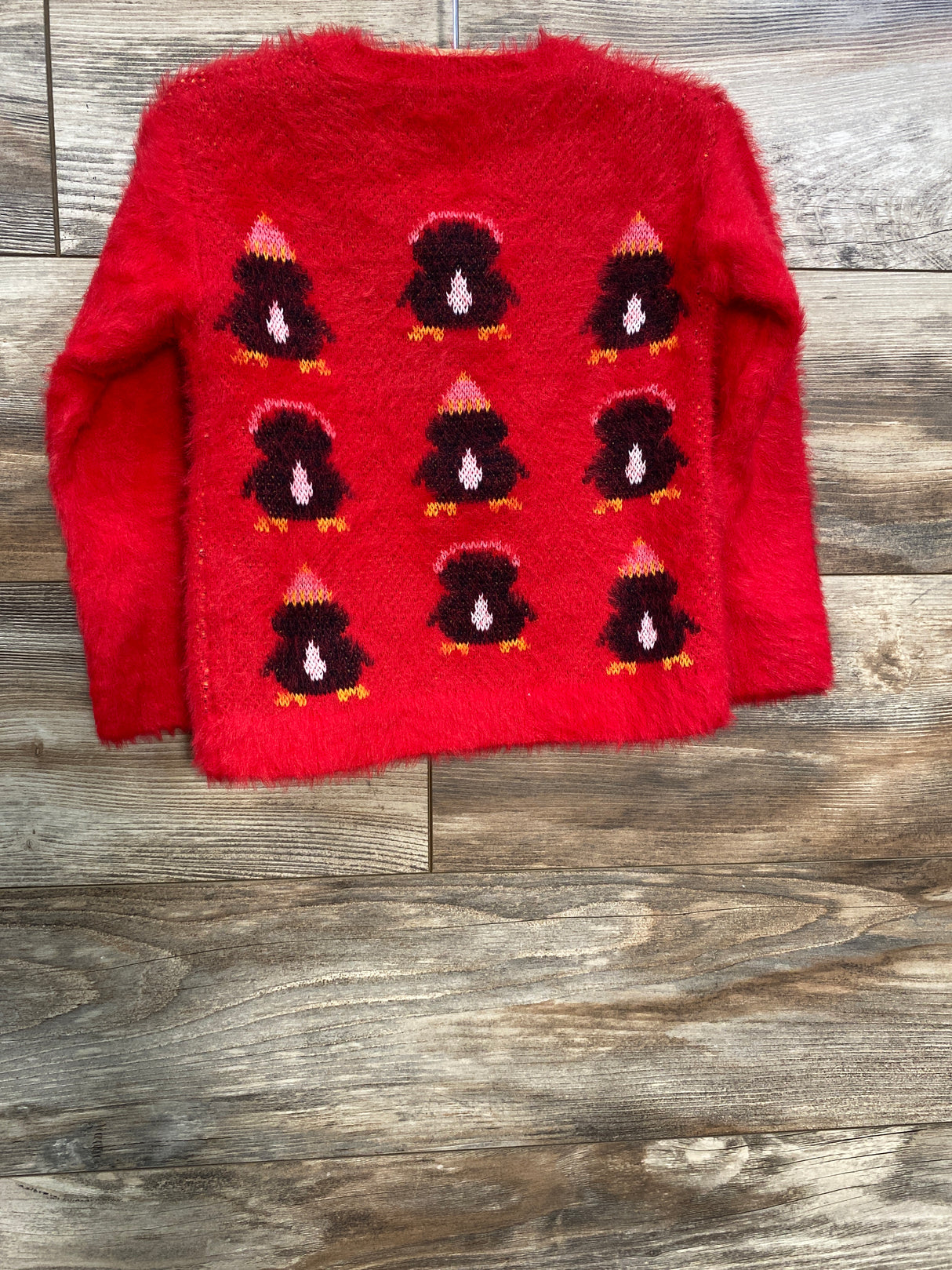 NEW Tucker+ Tate Red Pepper Penguin Fuzzy Sweater sz 3T