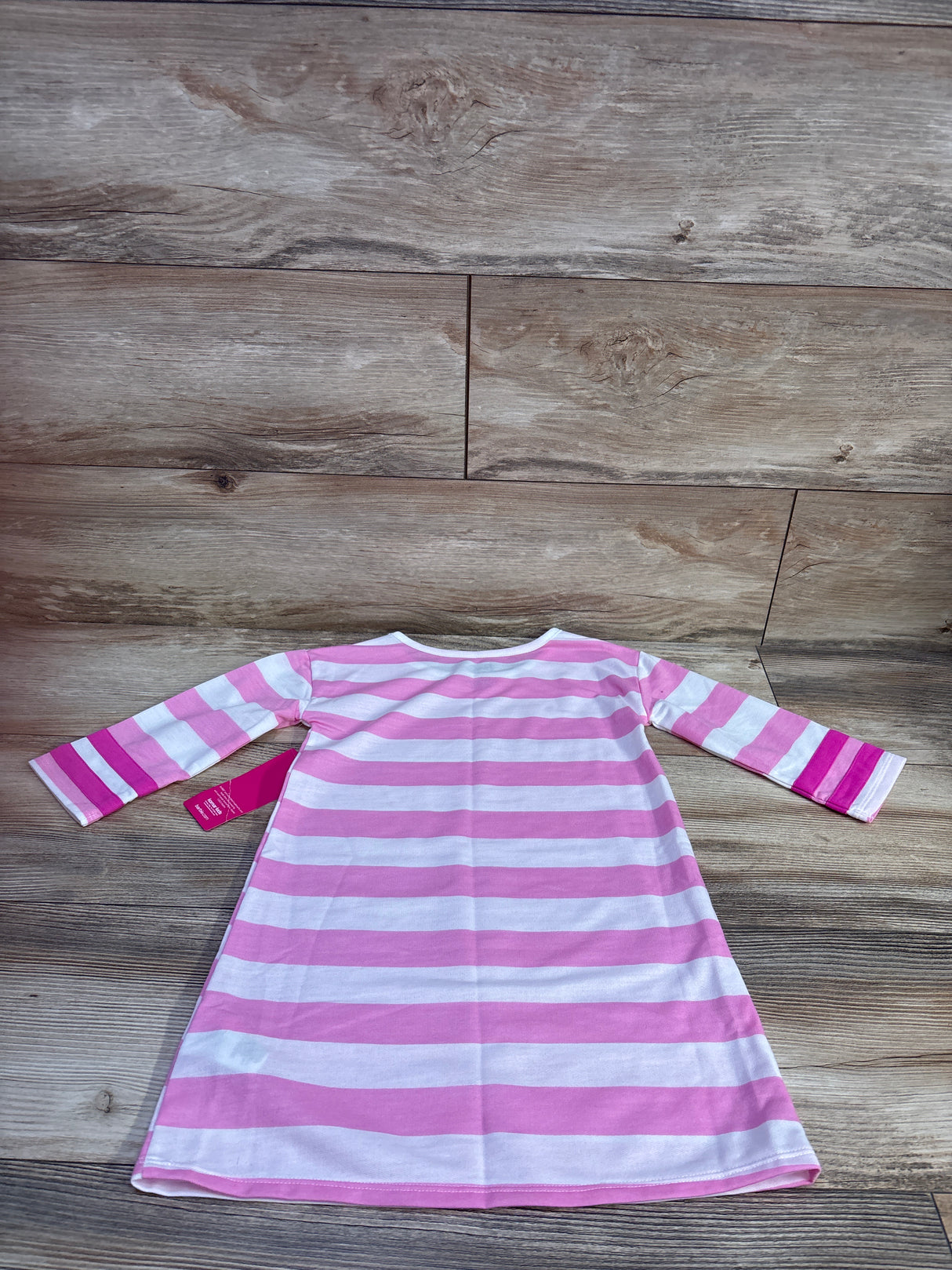 NEW Barbie Striped Long Sleeve Nightgown Pink sz 5T