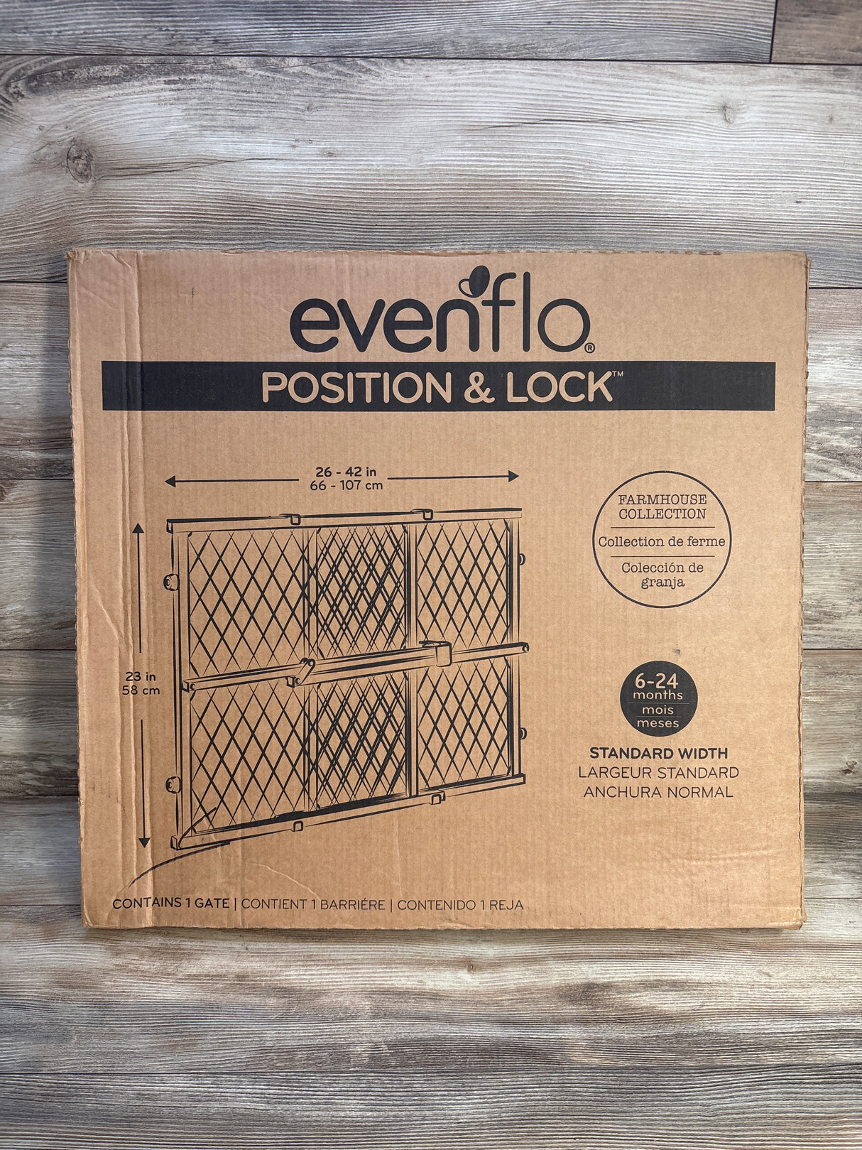 Evenflo Position & Lock Doorway Gate Farmhouse Collection 26-42''