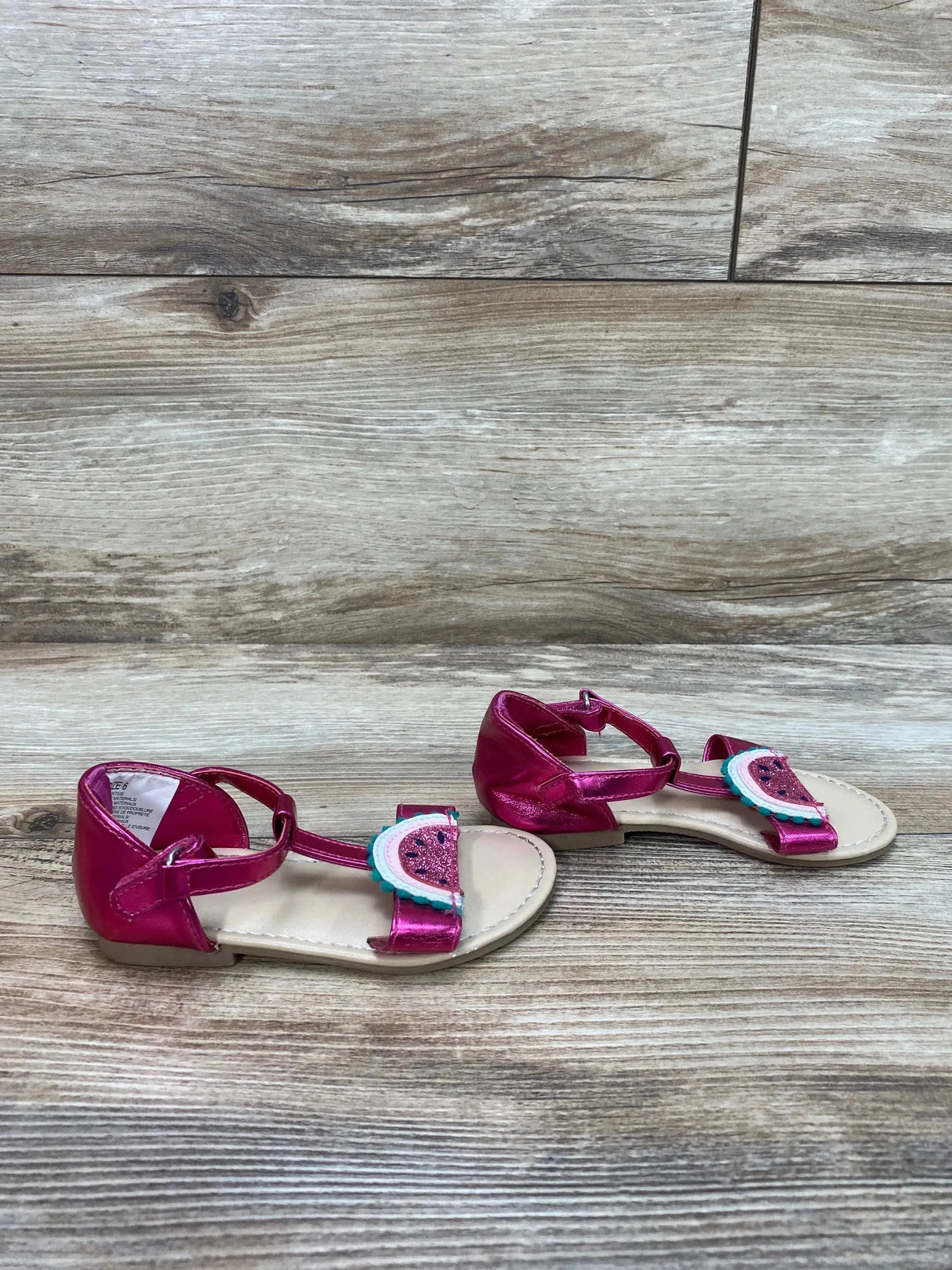 Gymboree Watermelon T-Strap Sandals Pink sz 6c - Me n Mommy To Be