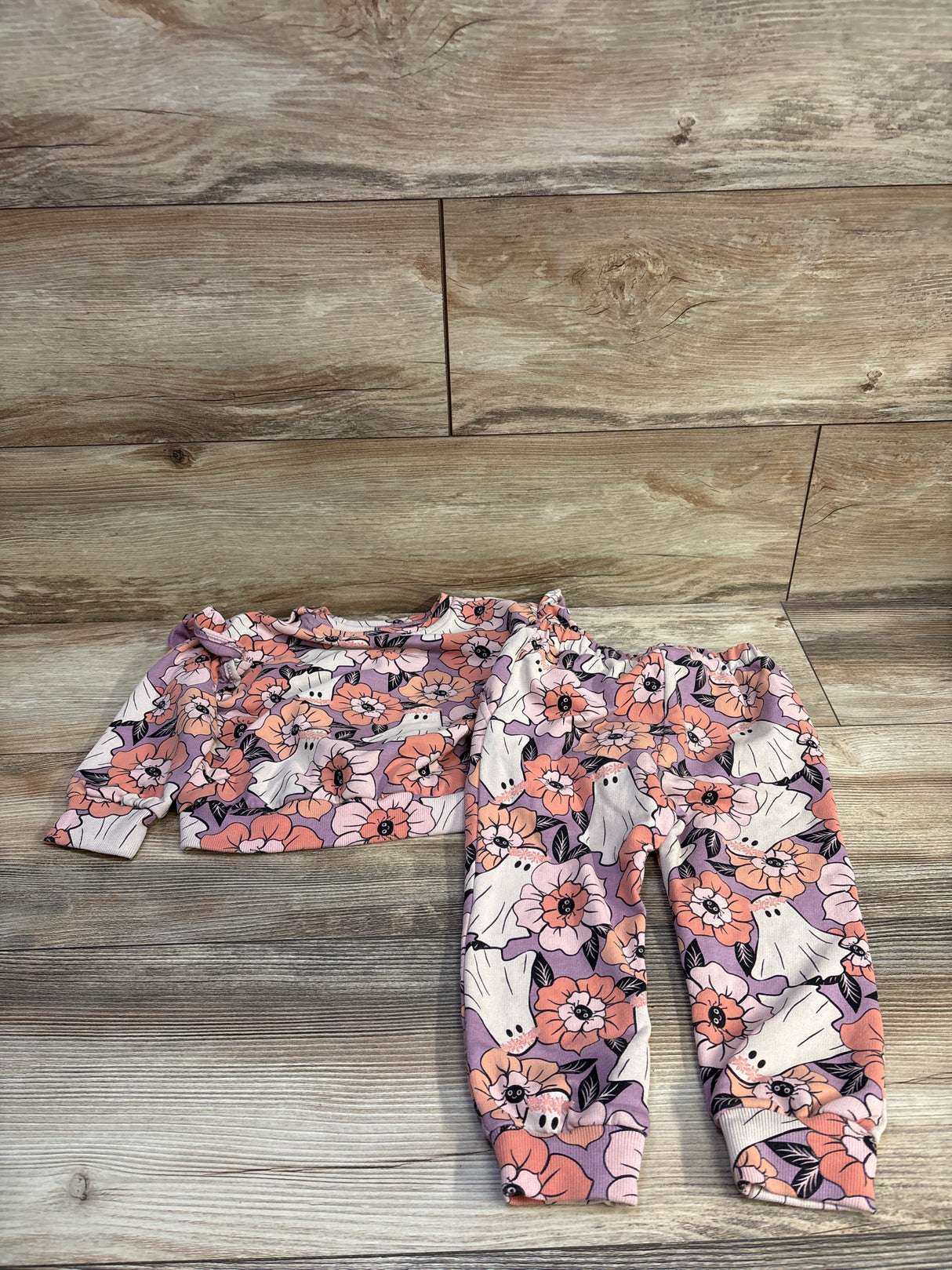 Jessica Simpson 2pc Halloween Sweatshirt & Joggers Set Purple sz 24m
