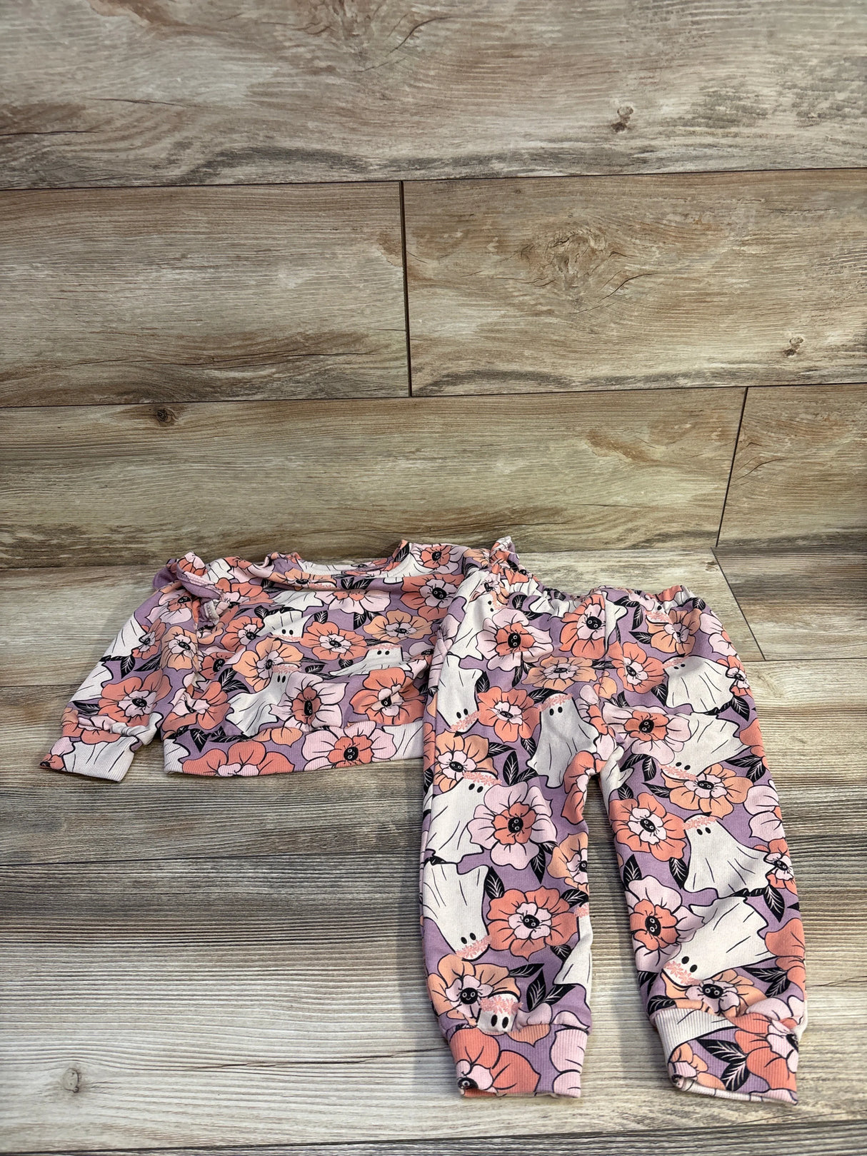 Jessica Simpson 2pc Halloween Sweatshirt & Joggers Set Purple sz 24m