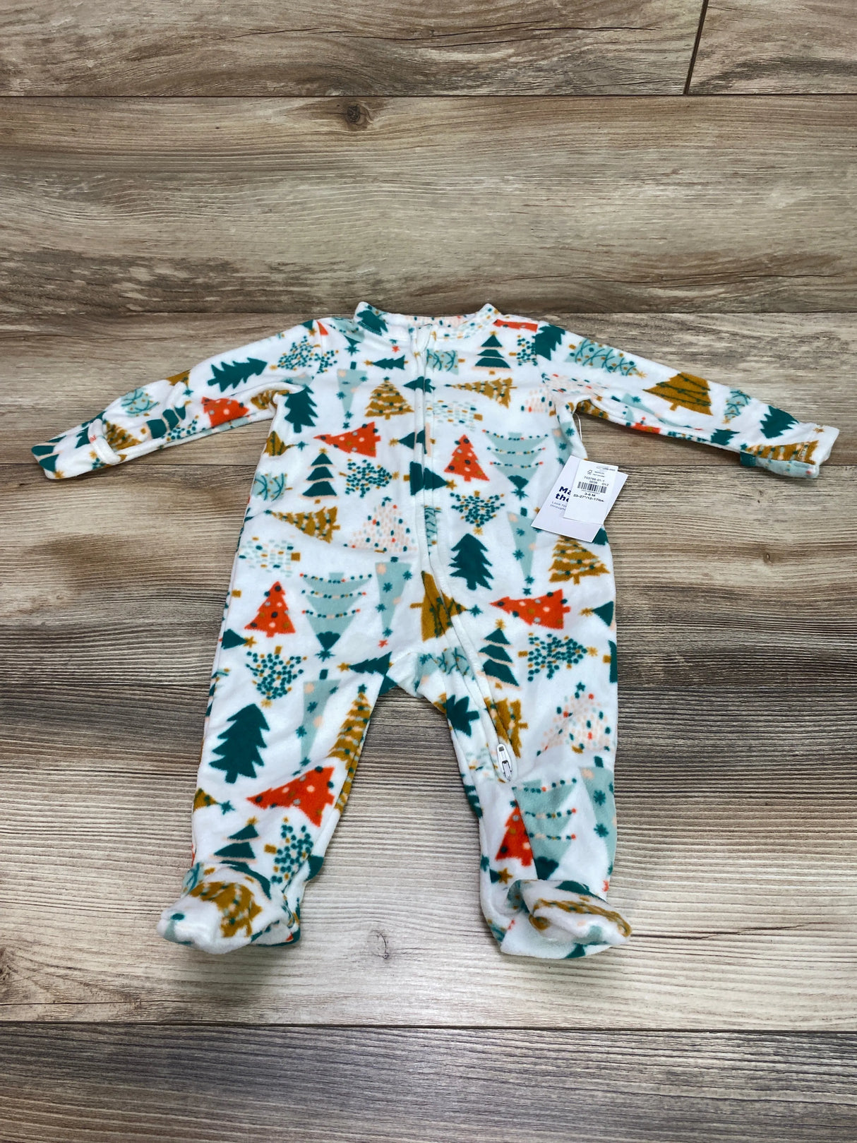 NEW Old Navy Christmas Trees Blanket Sleeper White sz 3-6m - Me n Mommy To Be