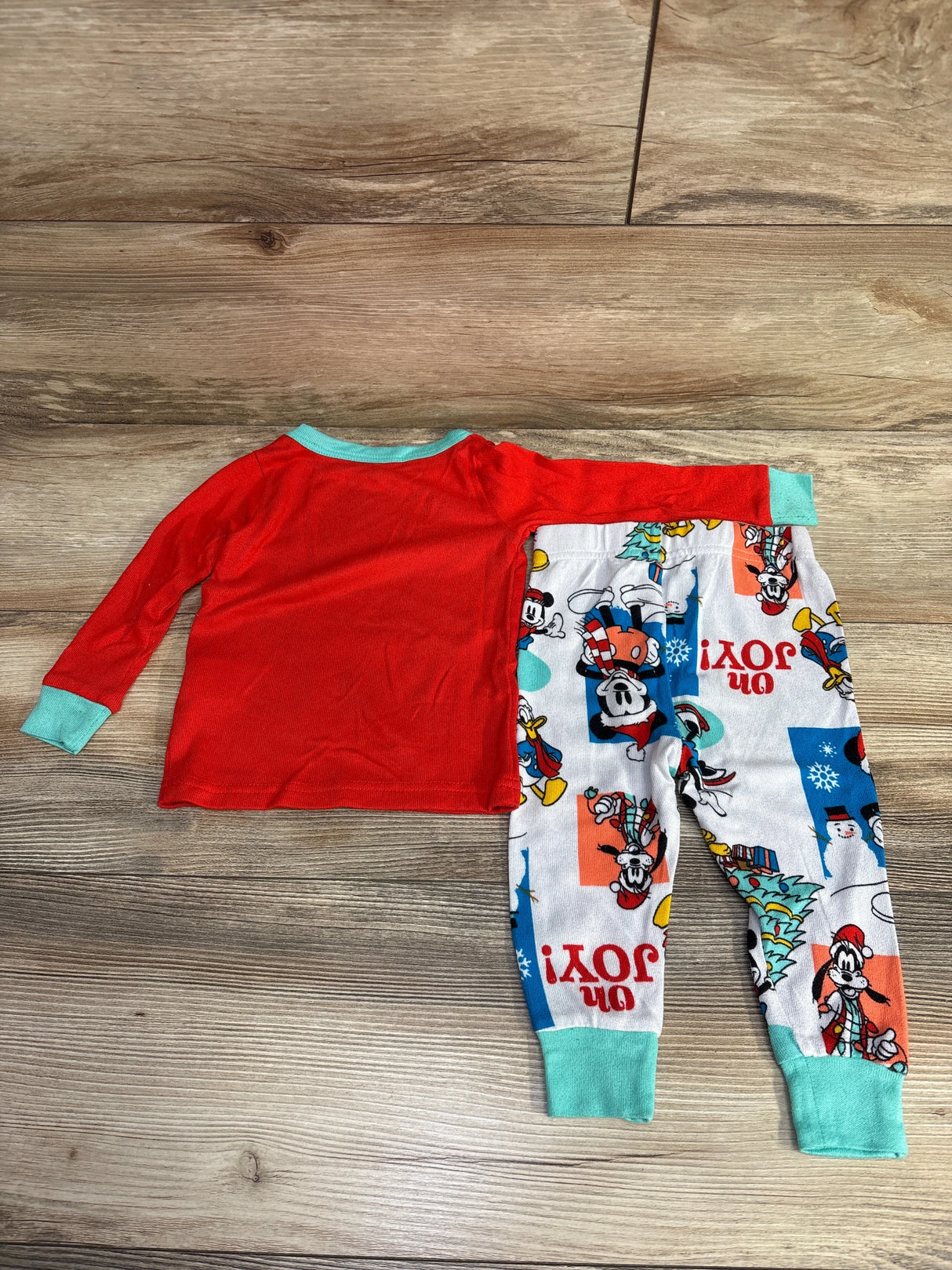 Disney 2pc Mickey Mouse Christmas Pajama Set Red sz 18m
