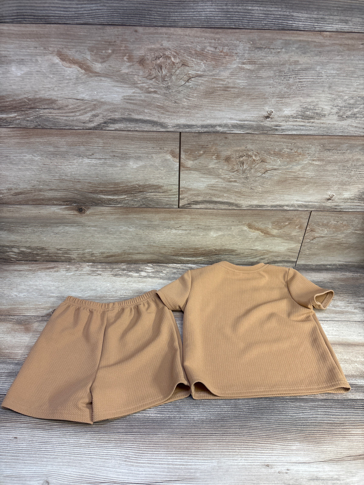 Shein 2pc Shirt & Shorts Set Tan sz 2-3T