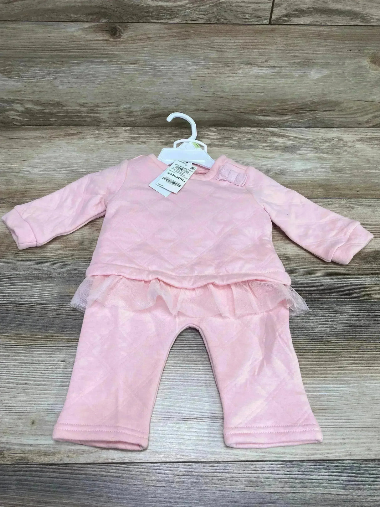 NEW First Impressions 2pc Quilted Sweatshirt & Pants Set Pink sz 0-3m - Me n Mommy To Be