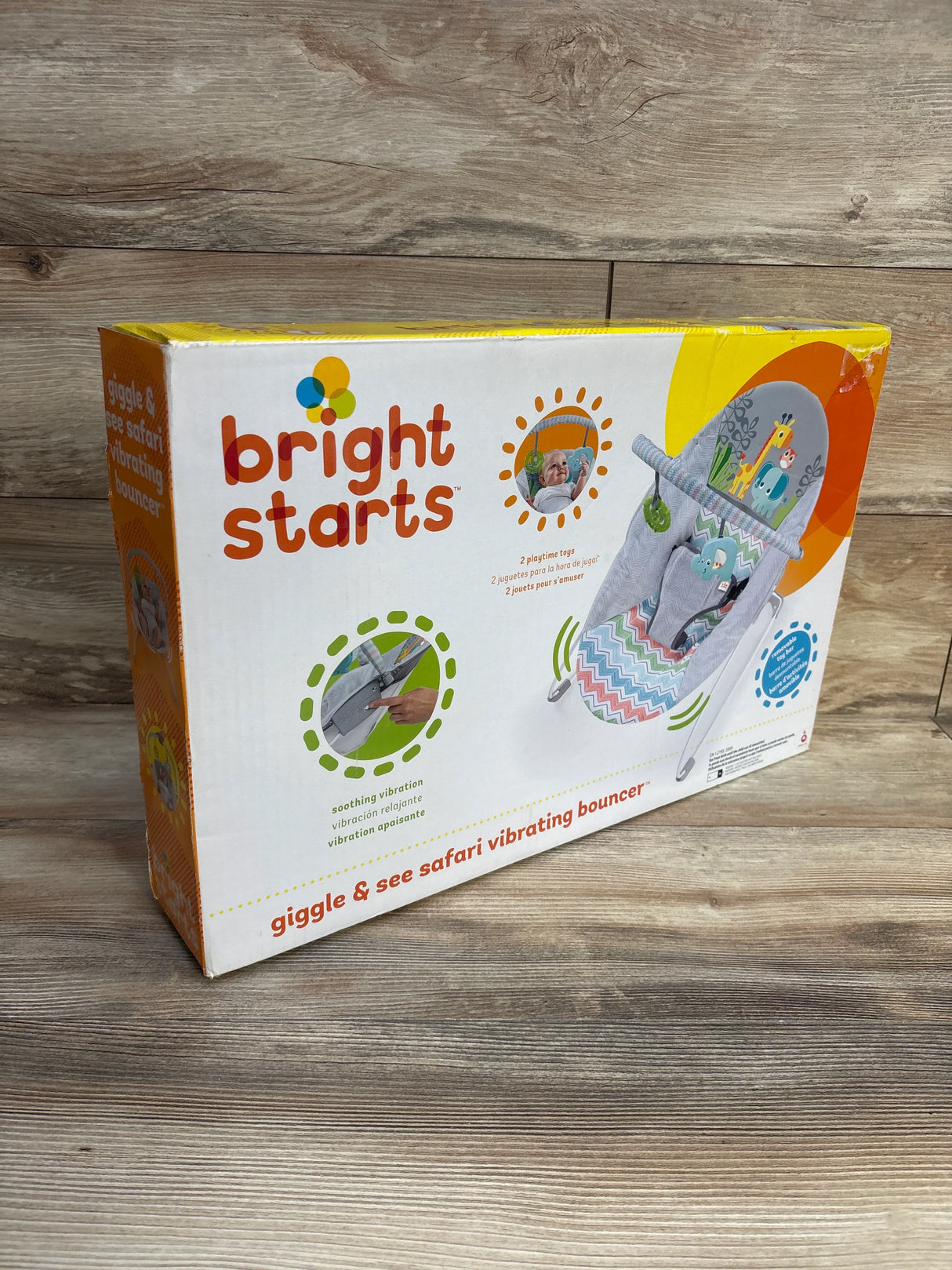 NEW Bright Starts Giggle & See Safari Vibrating Bouncer - Me n Mommy To Be