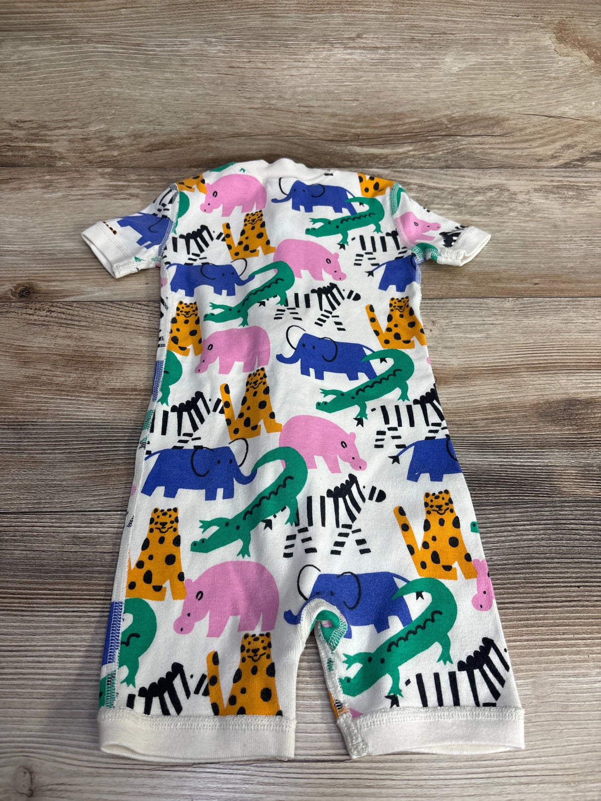 Hanna Andersson 2-Way Zip Shortie Sleeper Jungle Animals sz 18-24m