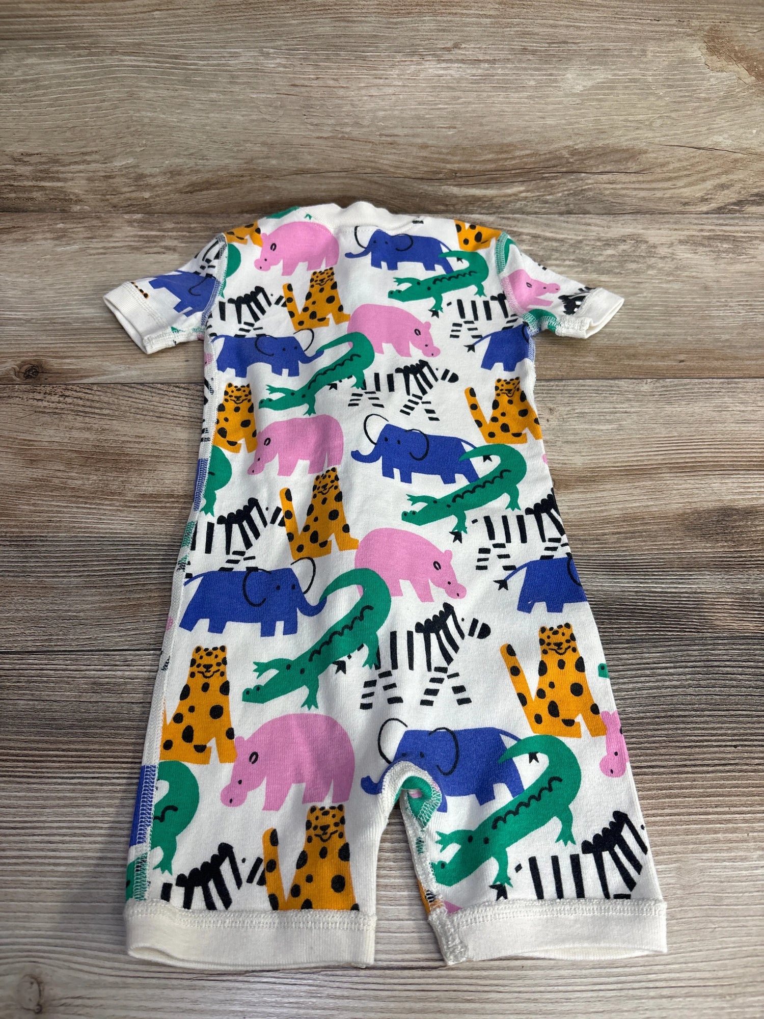 Hanna Andersson 2-Way Zip Shortie Sleeper Jungle Animals sz 18-24m