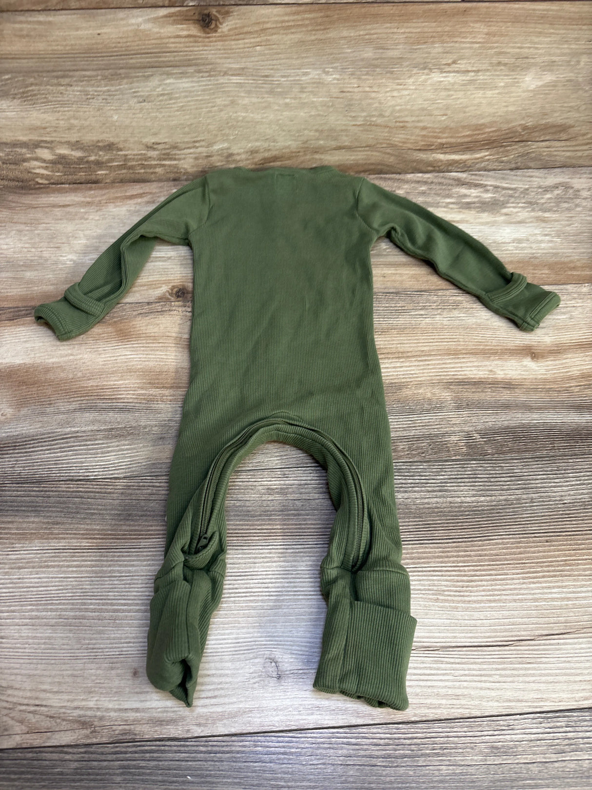 Snuggle Hunny Organic Snugglesuit Convertible Romper Solid Green sz 3-6m