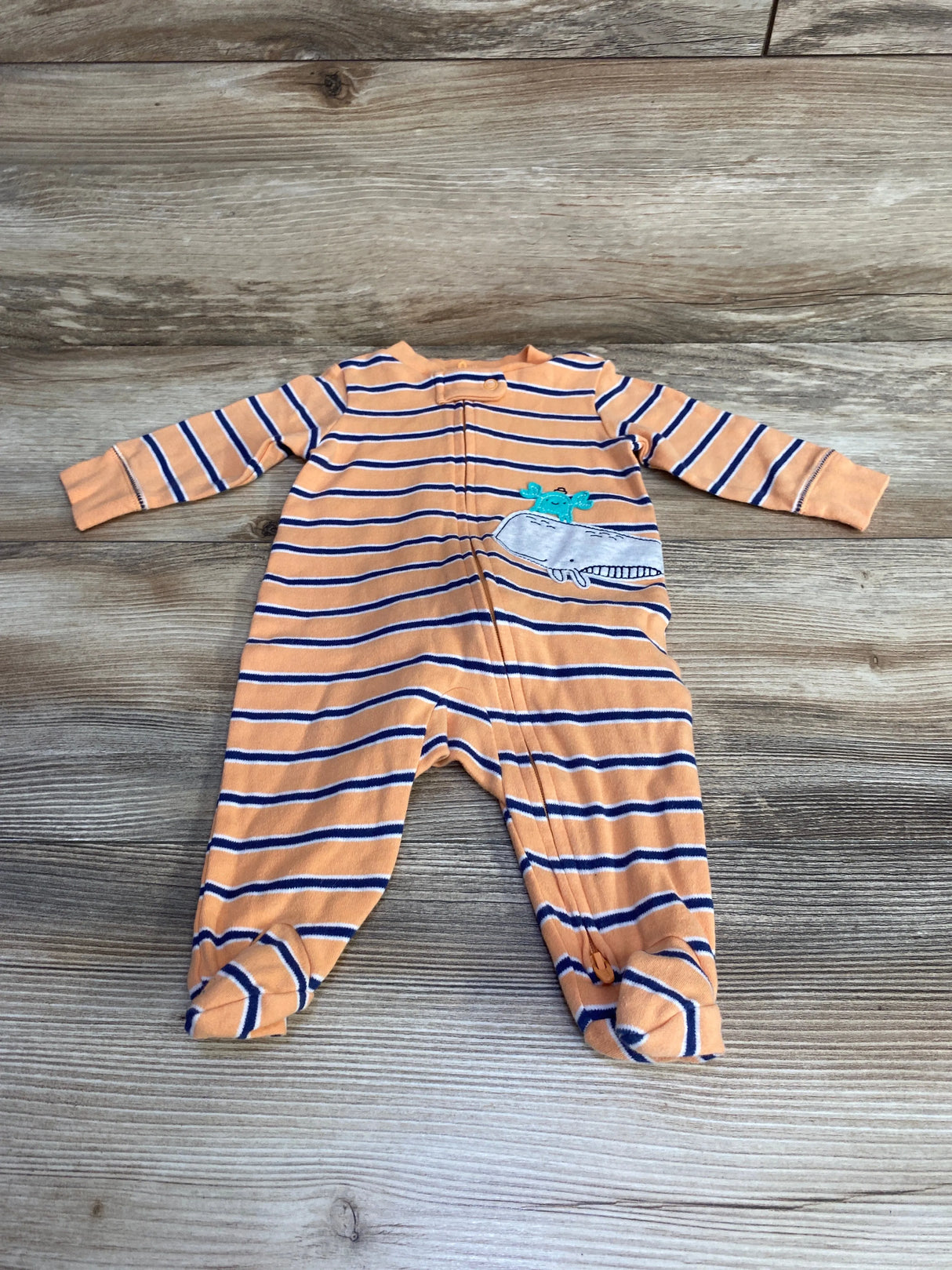 Carter's Striped Sleeper Orange sz 3m - Me n Mommy To Be