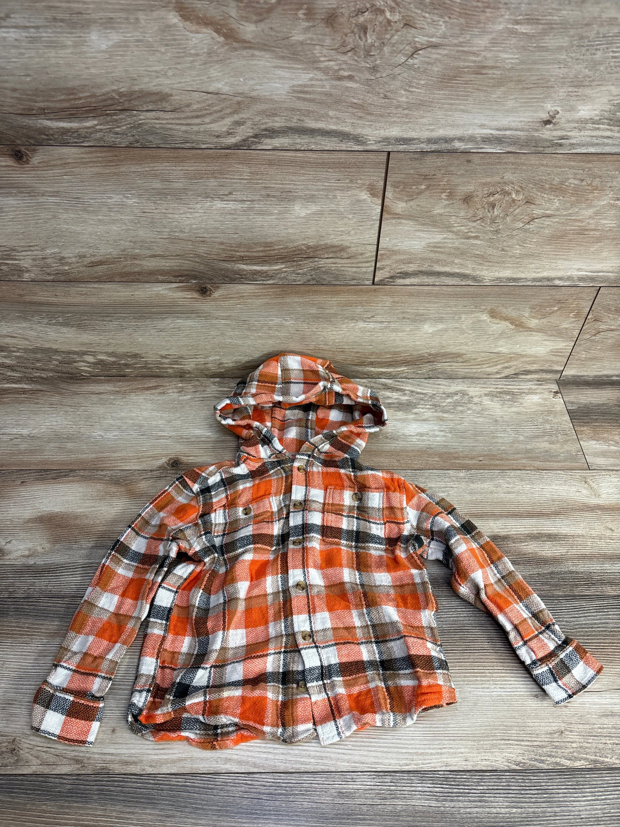 Old Navy Hooded Flannel Orange sz 5T